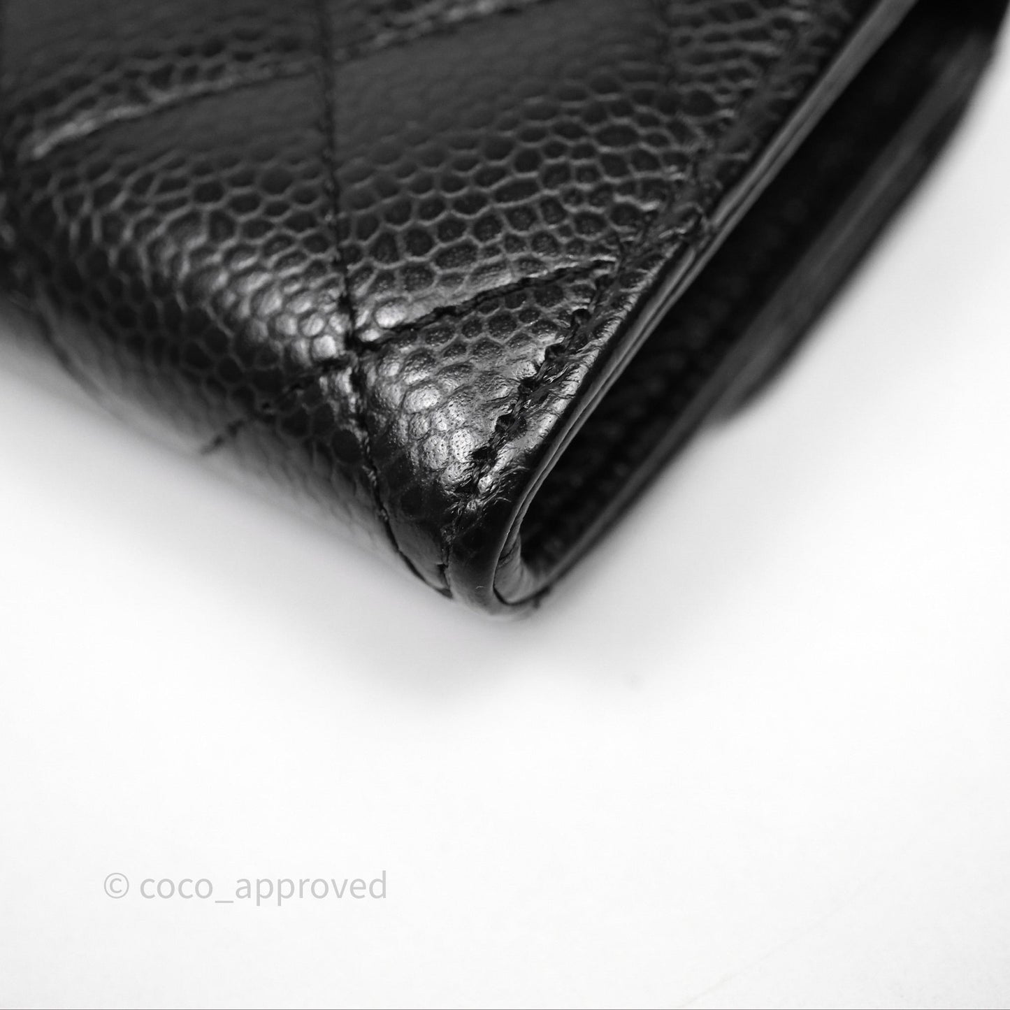 Chanel Quilted Flap Card Holder Caviar Black Gold Hardware