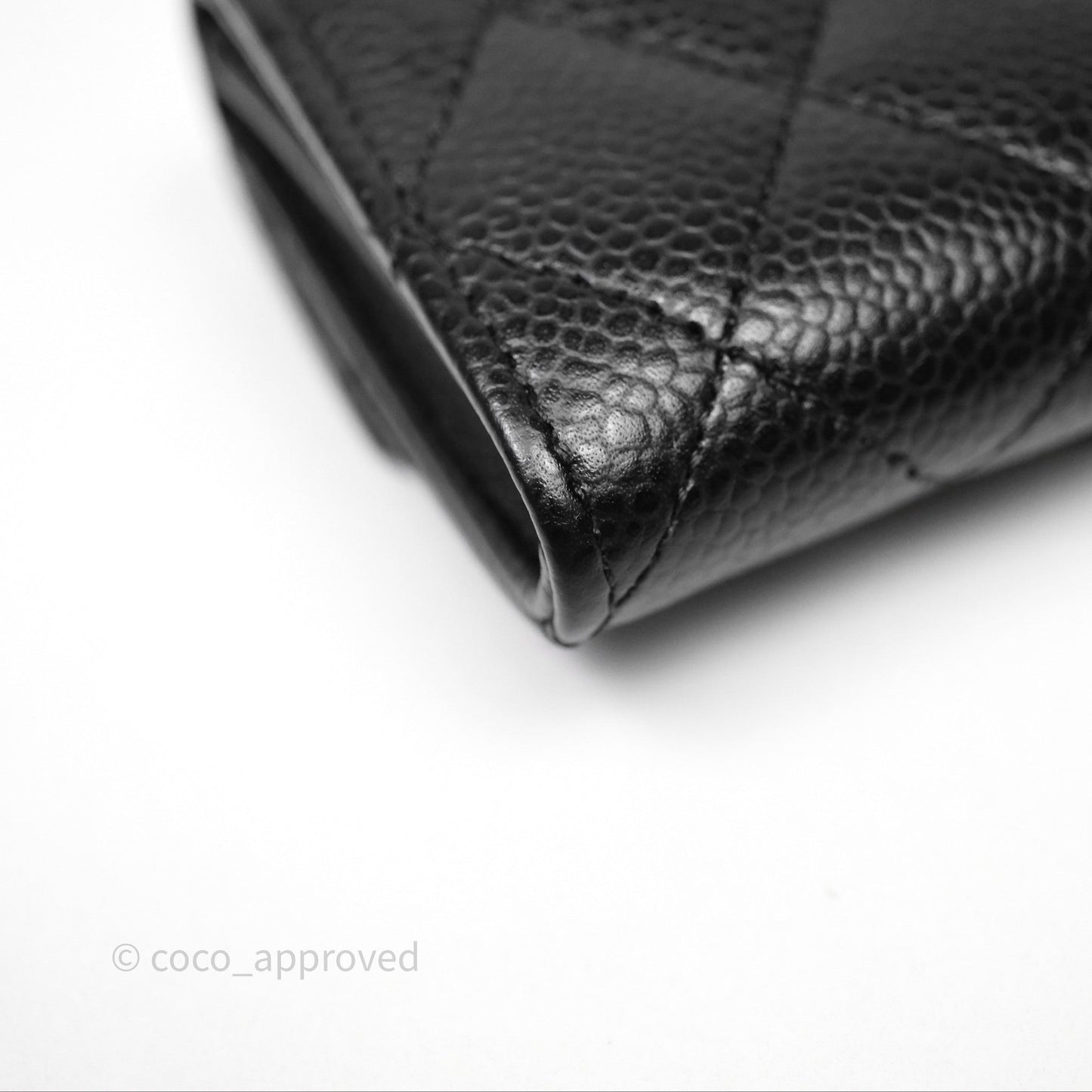 Chanel Quilted Flap Card Holder Caviar Black Gold Hardware