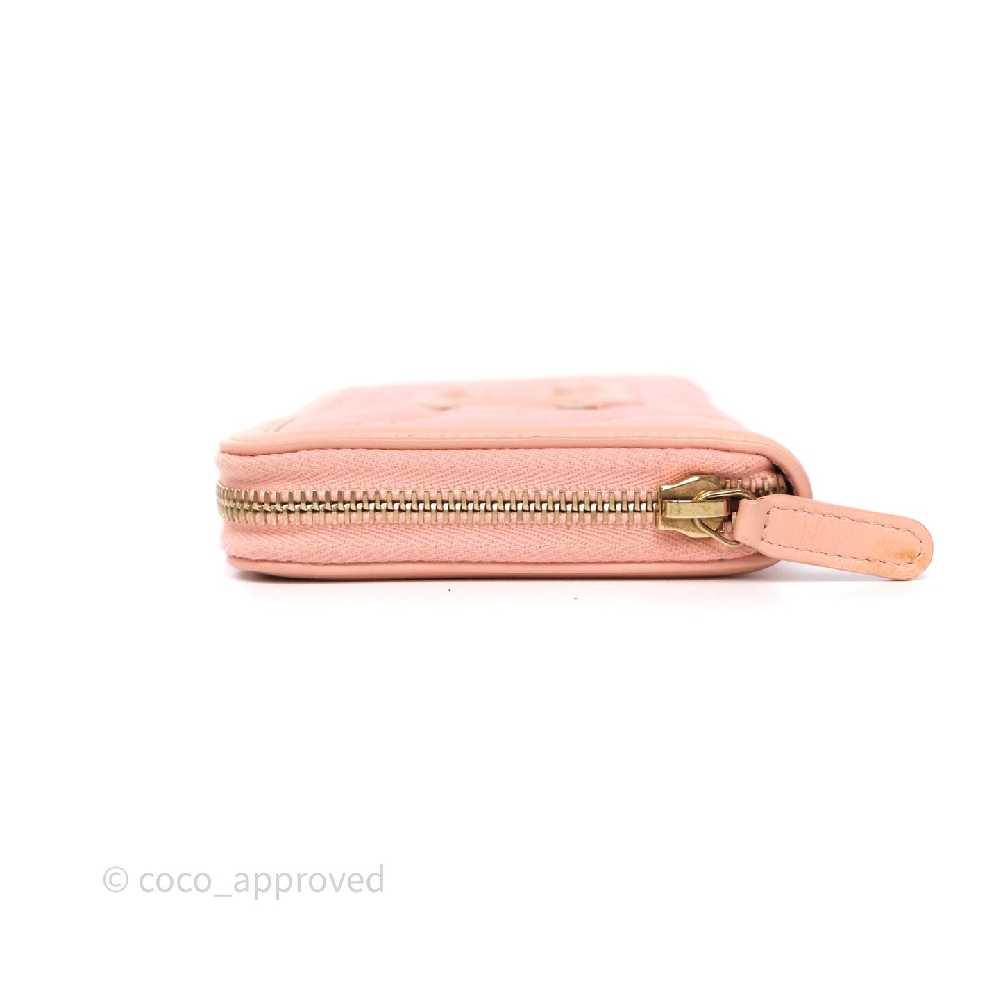 Chanel CC Filigree Zipped Long Wallet Pink Caviar Gold Hardware