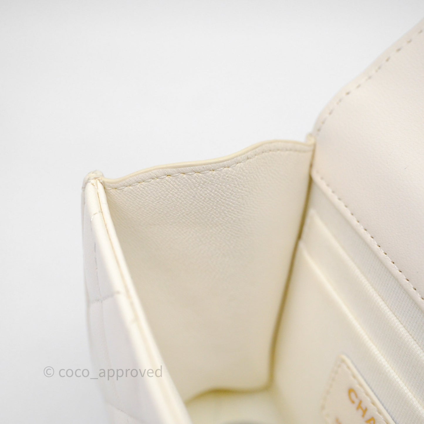 Chanel Mini Quilted Trendy CC Clutch With Chain White Lambskin Gold Hardware