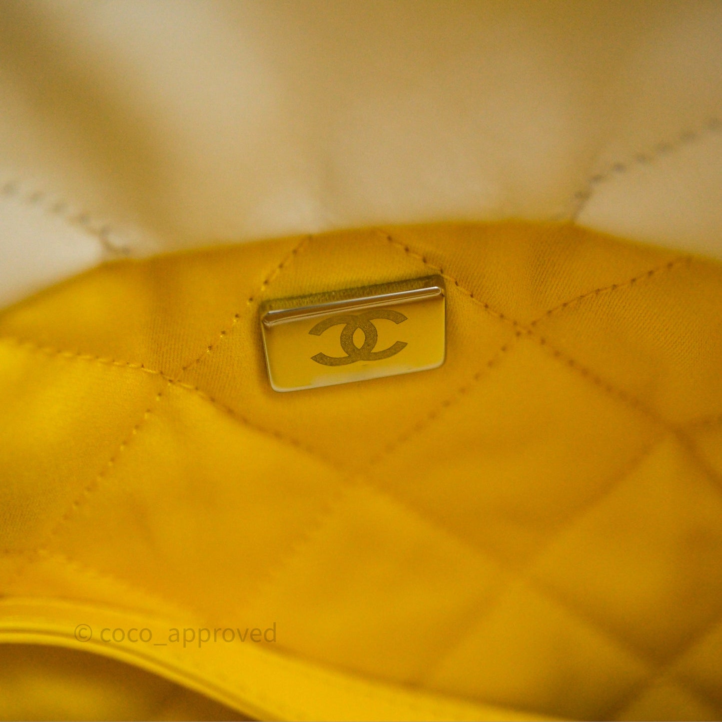 Chanel 22 Small Patent Gradient Calfskin White Yellow