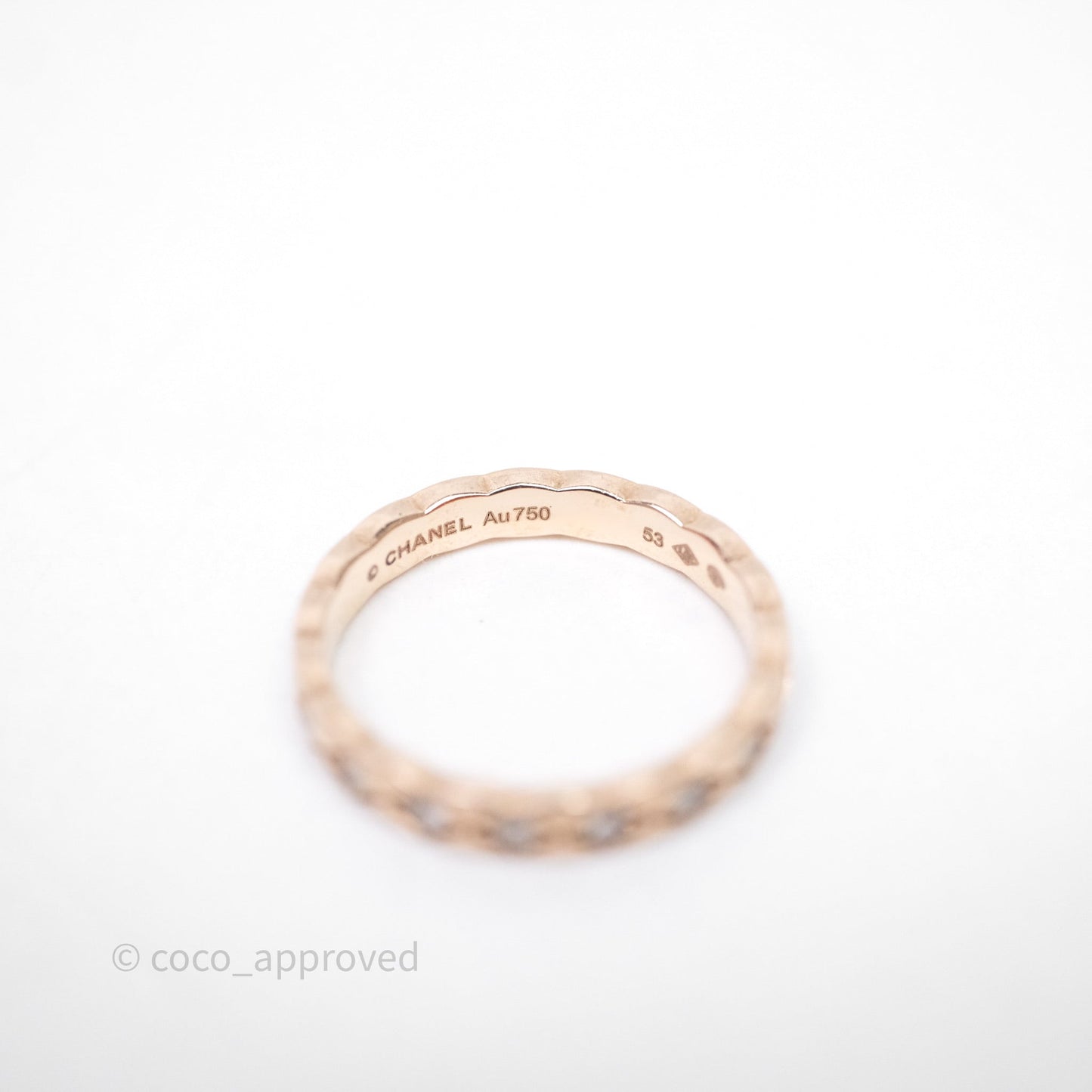 Chanel Coco Crush Ring Diamond Beige Gold Mini Version Size 53