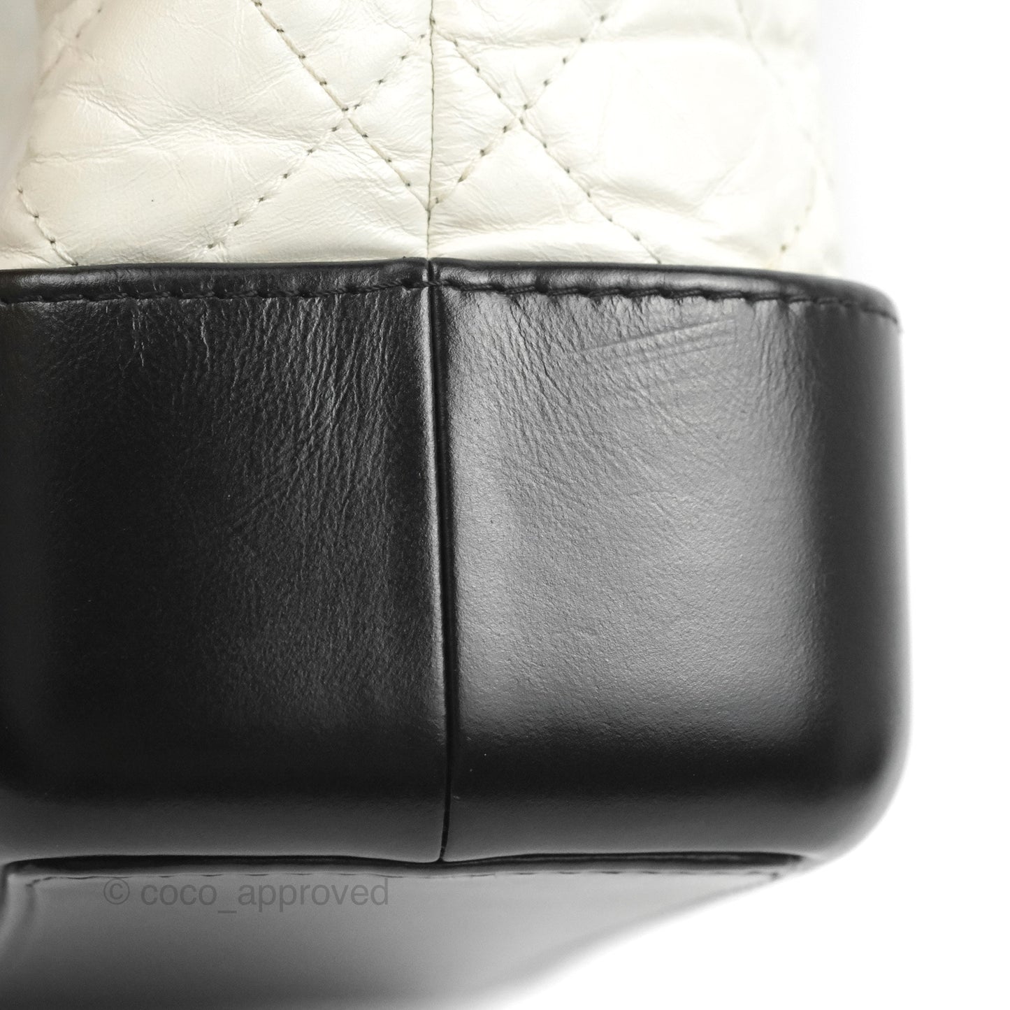 Chanel Small Gabrielle Backpack White Black Aged Calfskin
