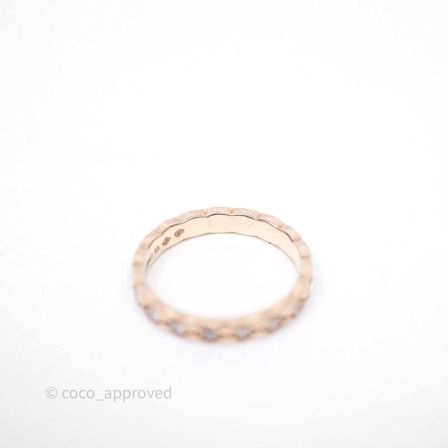 Chanel Coco Crush Ring Diamond Beige Gold Mini Version Size 53