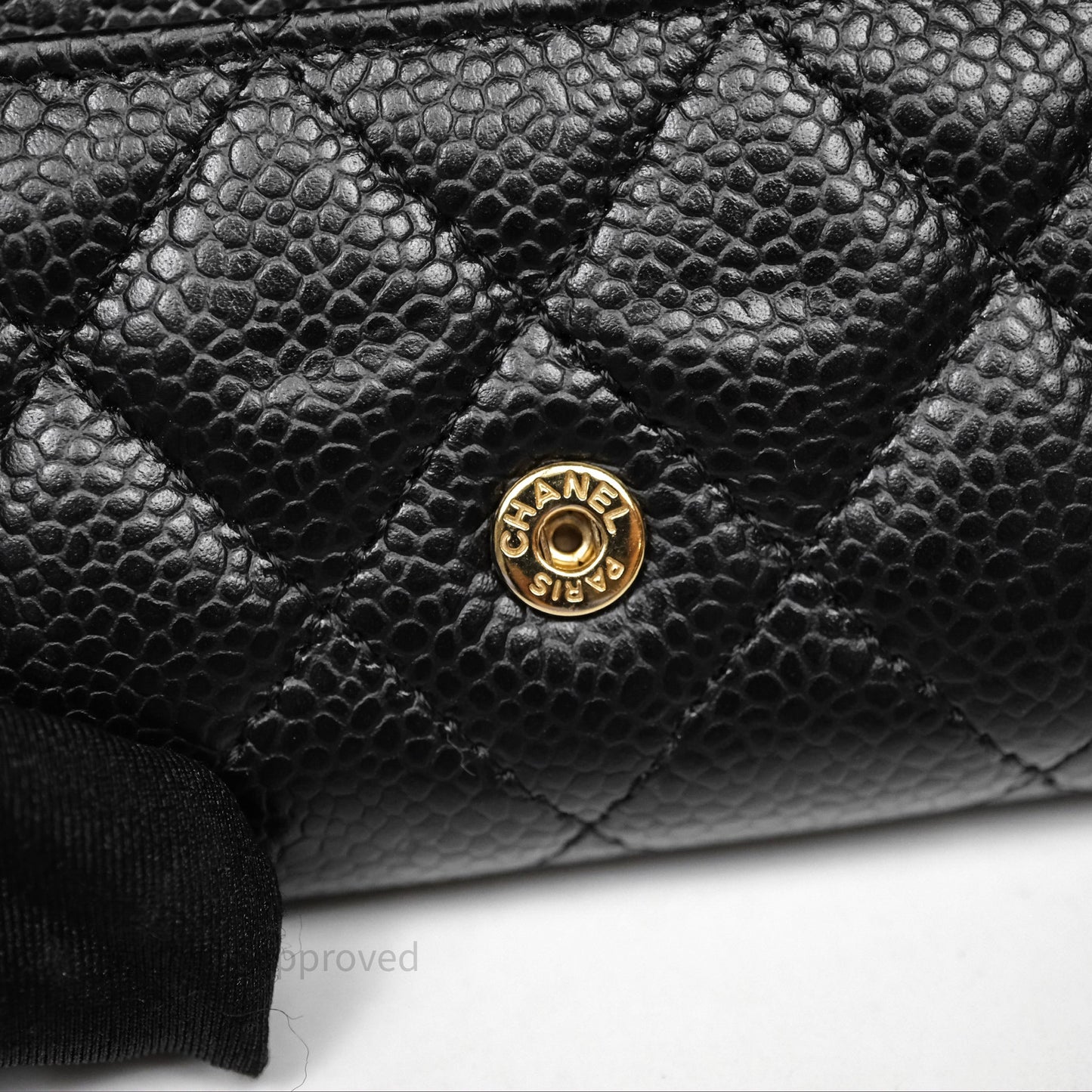 Chanel Quilted Flap Card Holder Caviar Black Gold Hardware