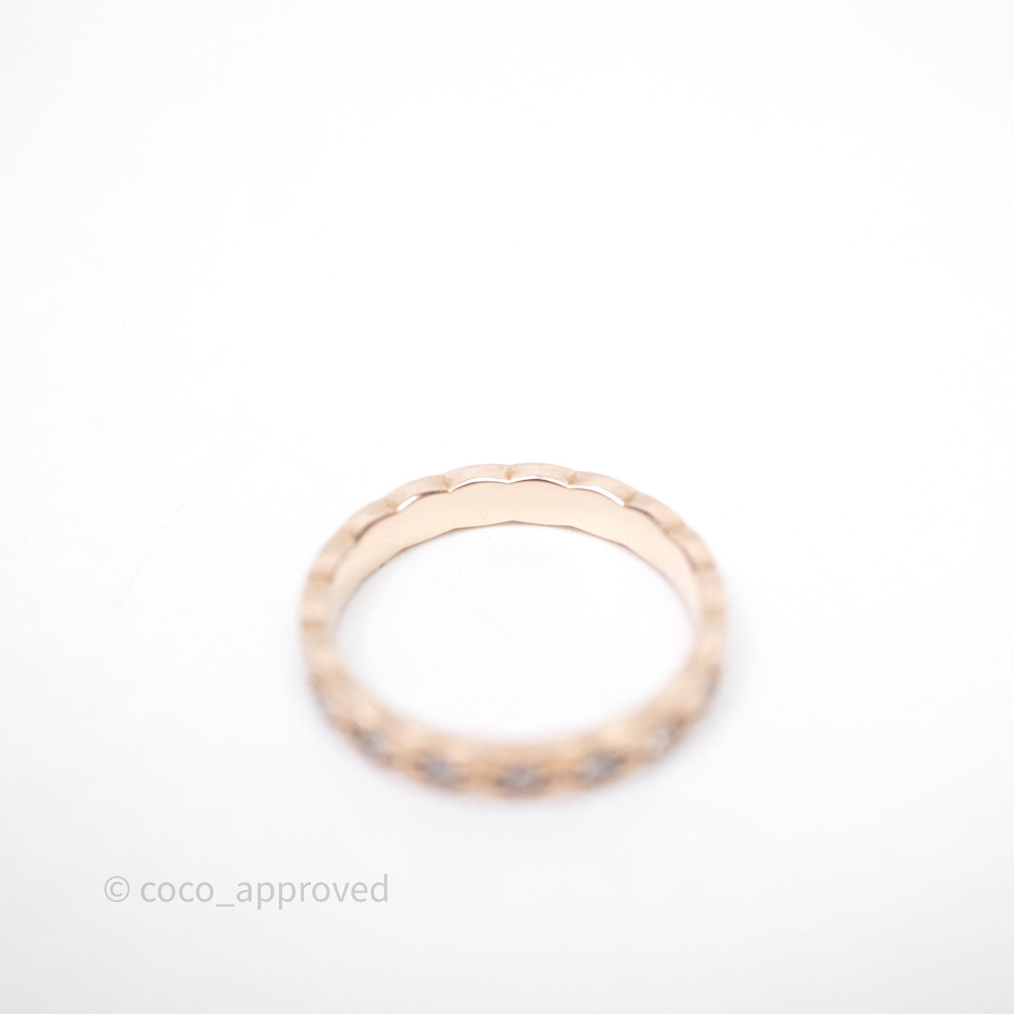 Chanel Coco Crush Ring Diamond Beige Gold Mini Version Size 53