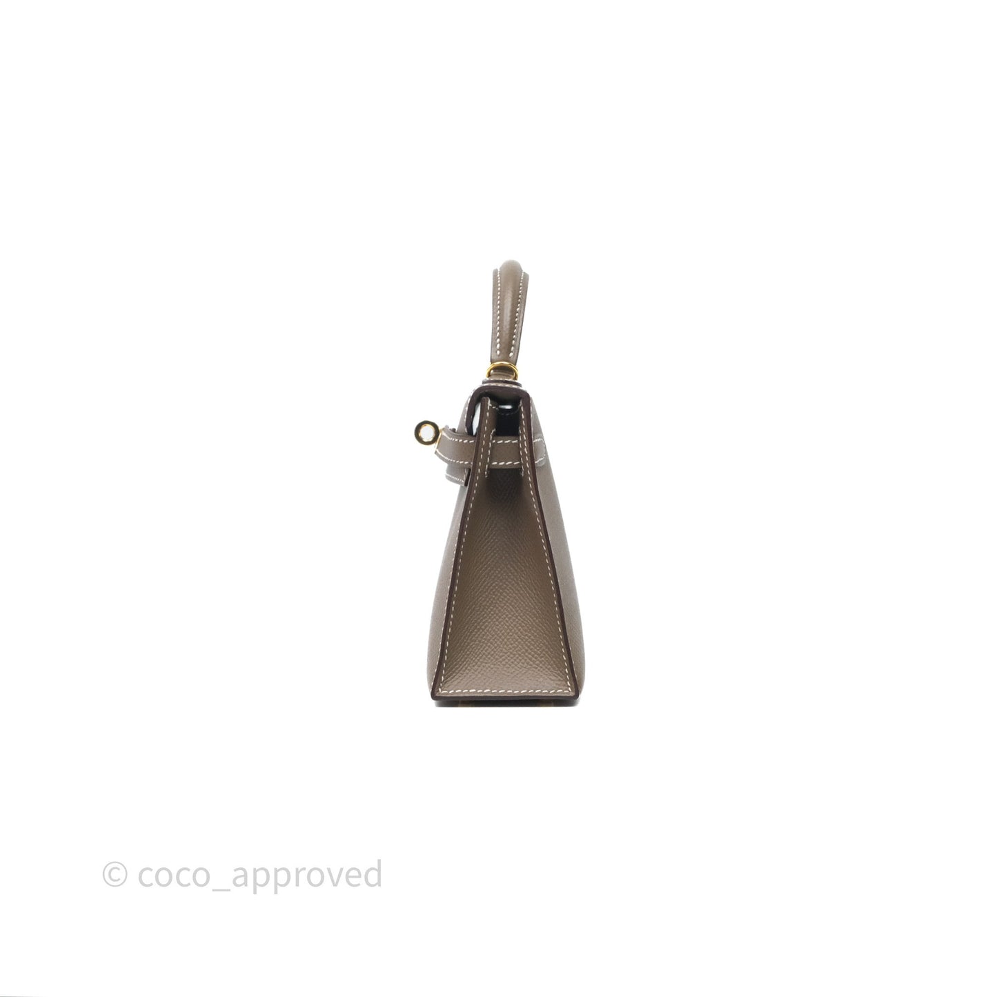 Hermès Mini Kelly II Etoupe Epsom Gold Hardware