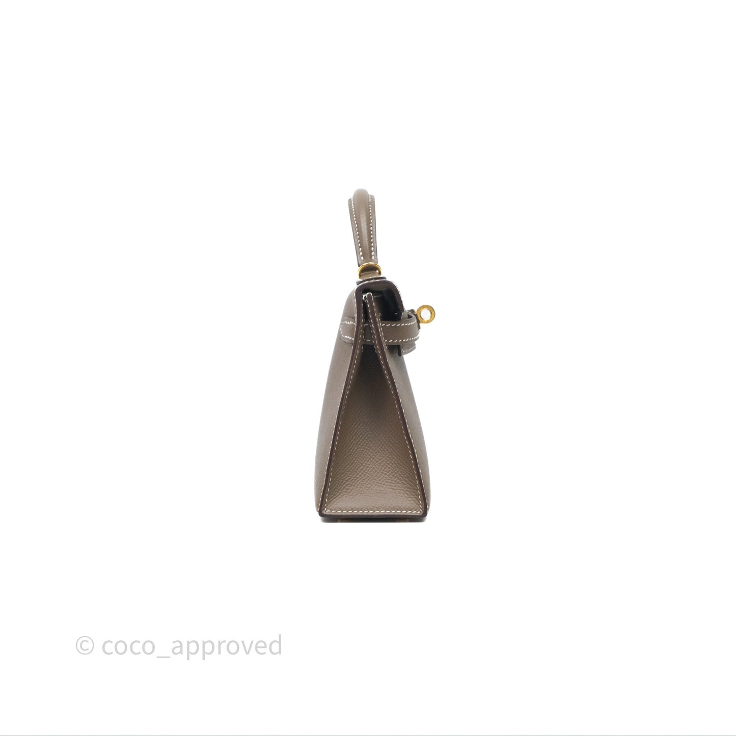 Hermès Mini Kelly II Etoupe Epsom Gold Hardware