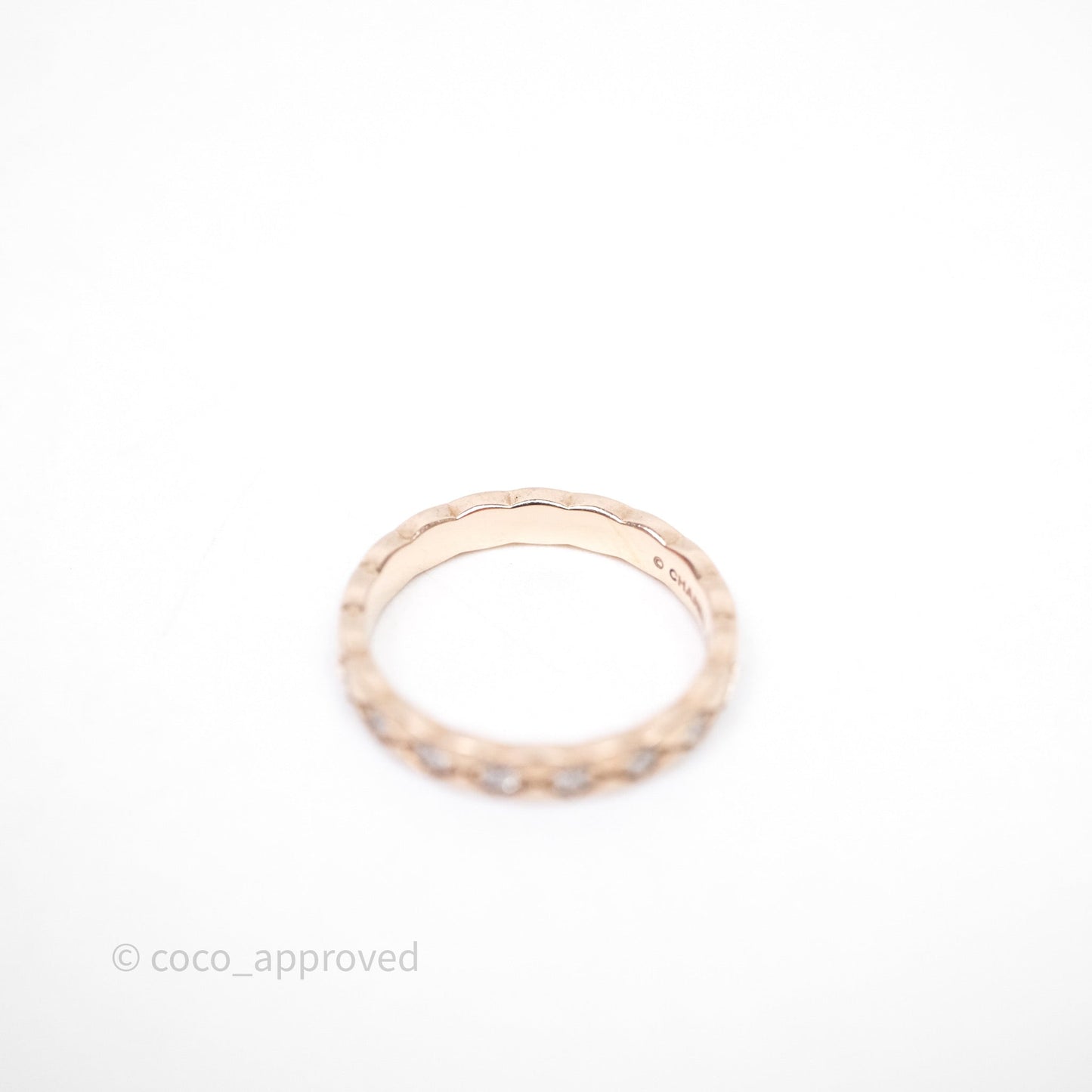 Chanel Coco Crush Ring Diamond Beige Gold Mini Version Size 53