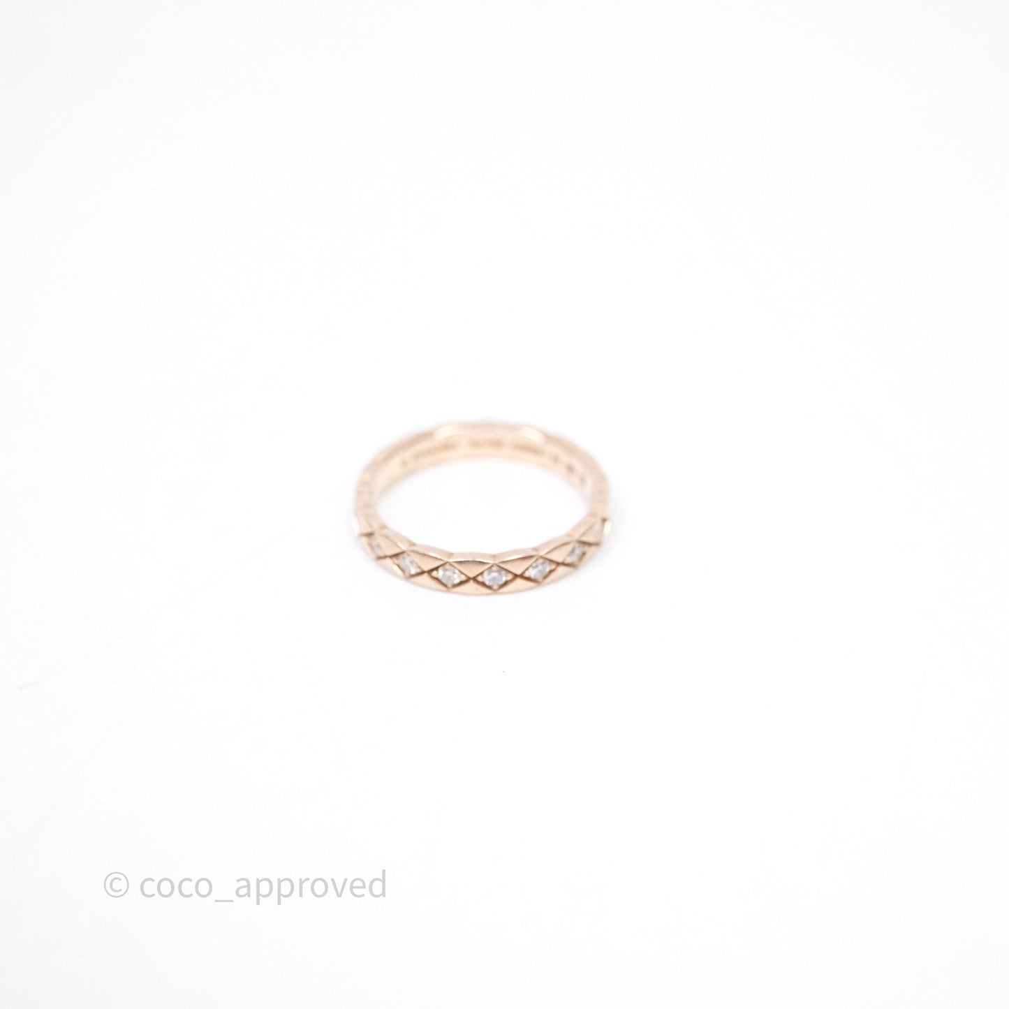 Chanel Coco Crush Ring Diamond Beige Gold Mini Version Size 53