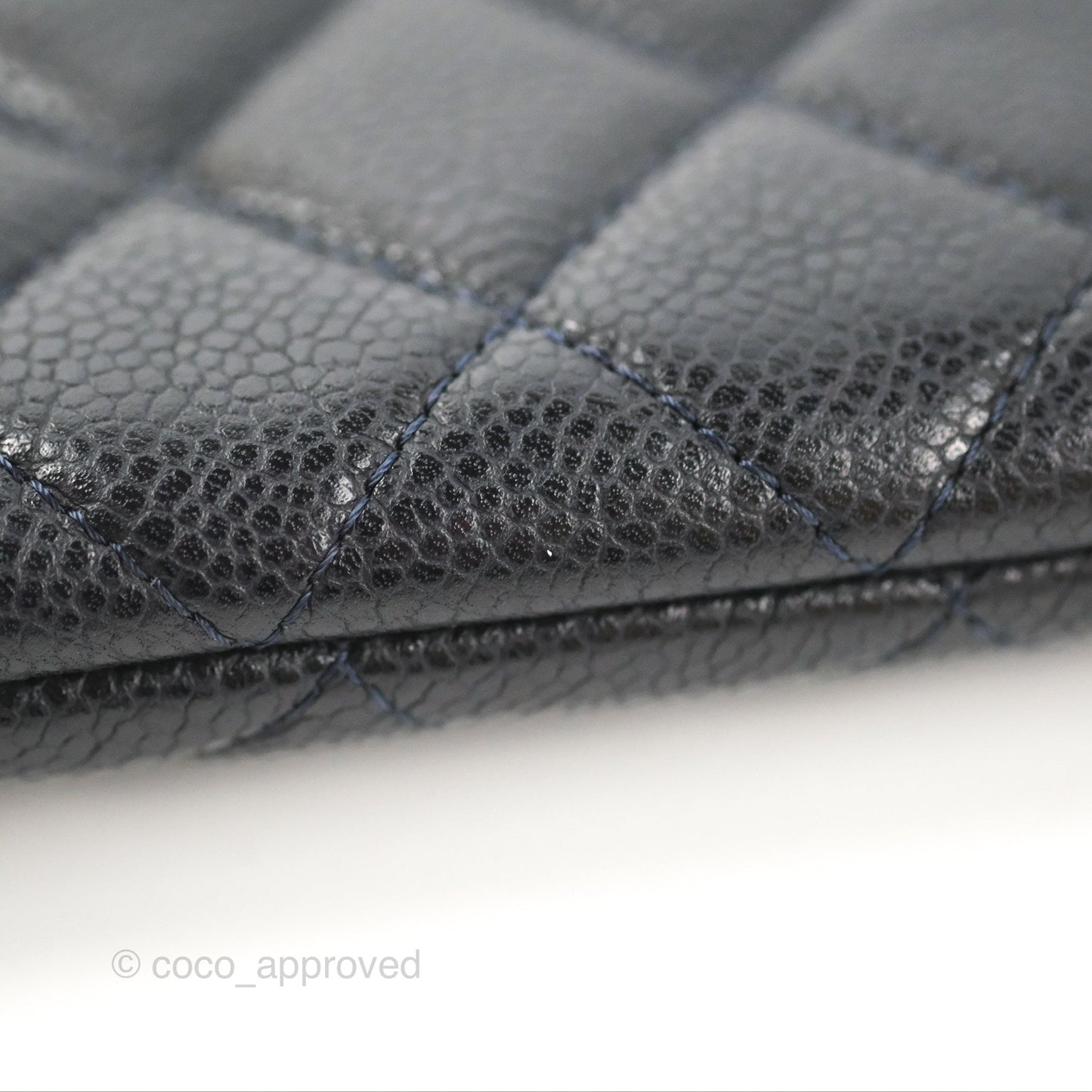 Chanel Medium Classic O Case Quilted Navy Caviar Ruthenium Hardware