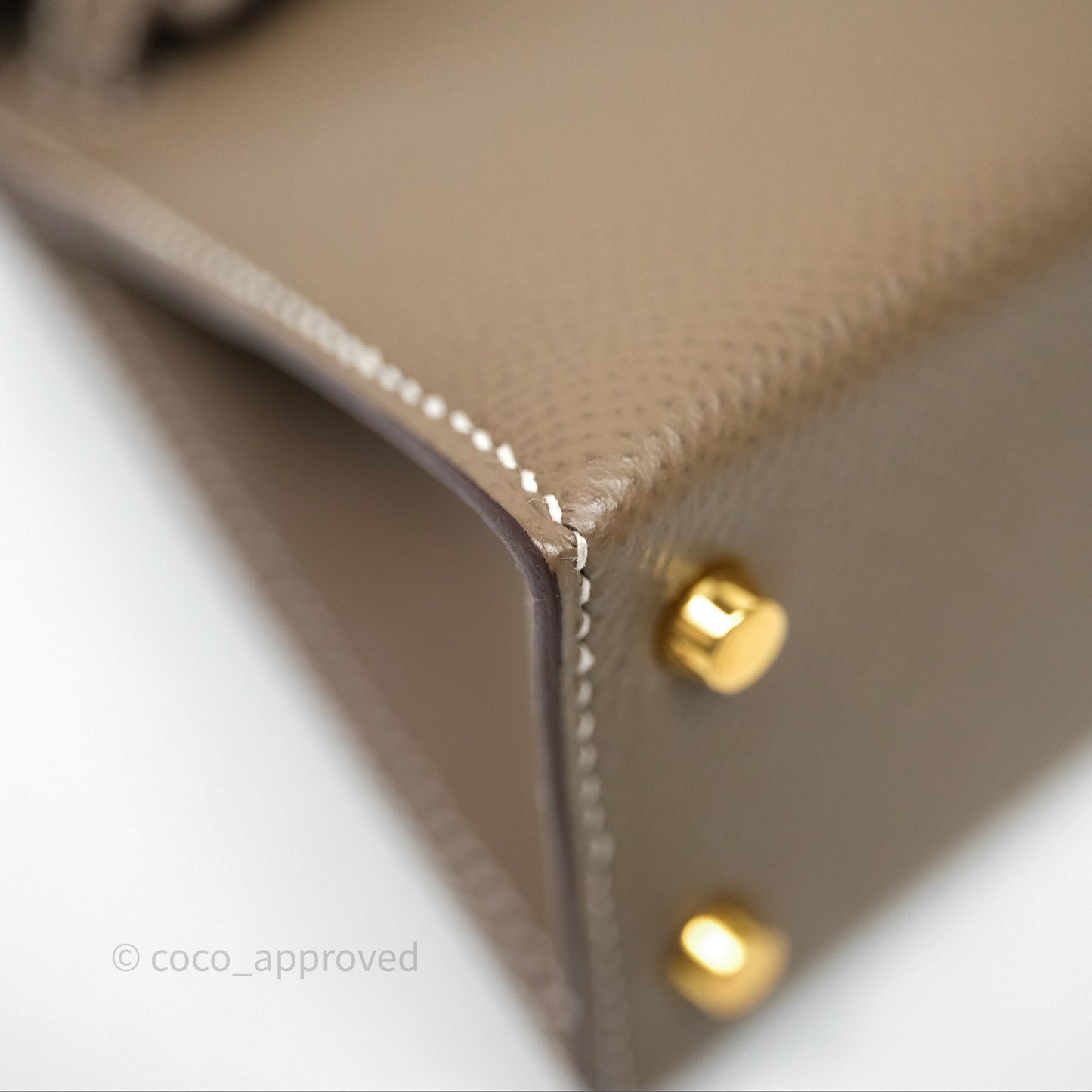 Hermès Mini Kelly II Etoupe Epsom Gold Hardware