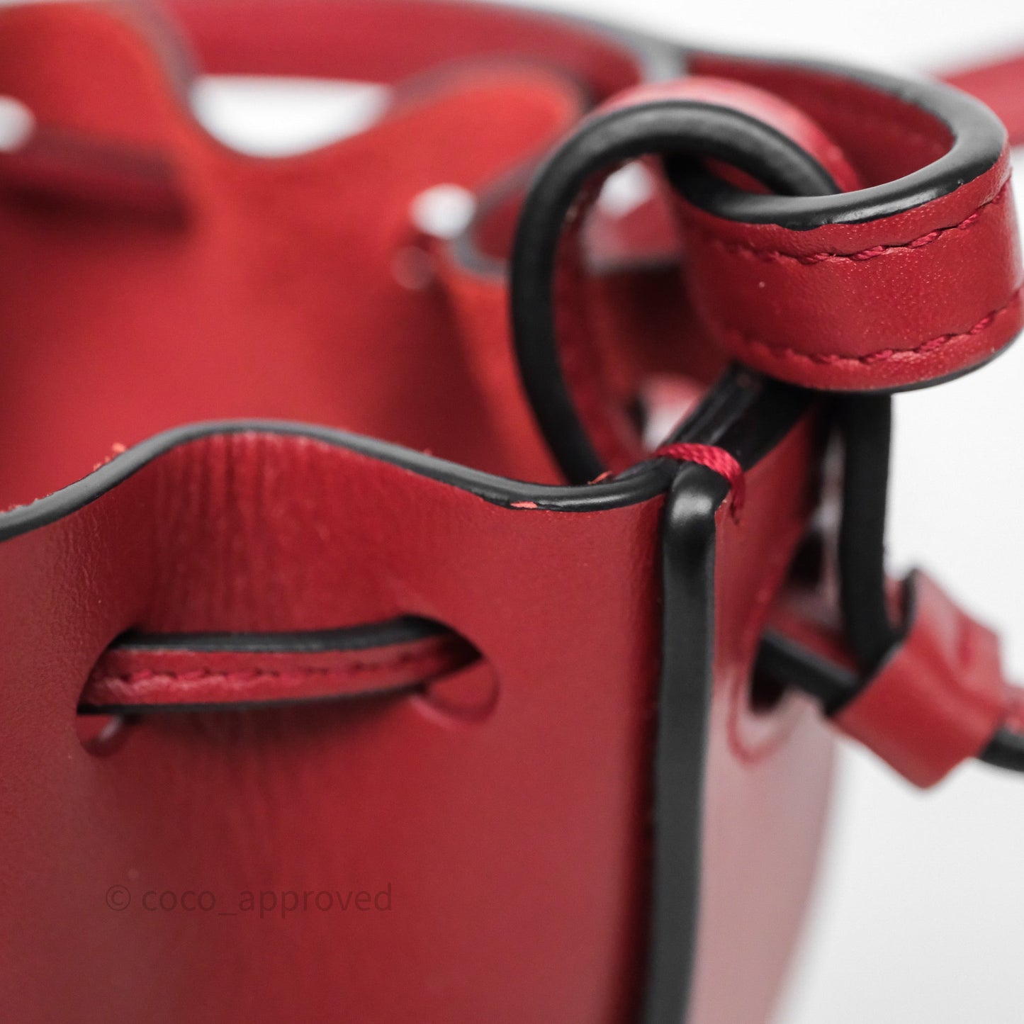 Loewe Nano Balloon Bucket Bag Deep Red Calfskin