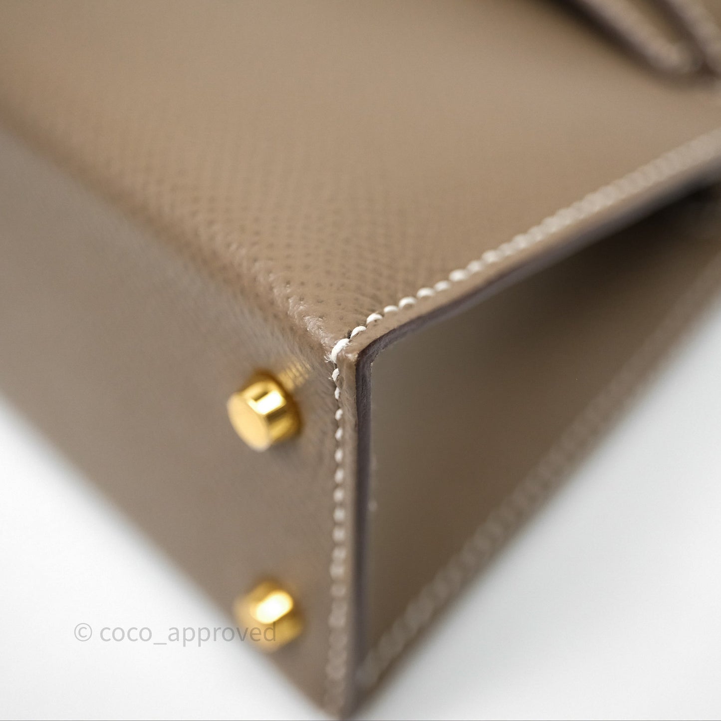 Hermès Mini Kelly II Etoupe Epsom Gold Hardware