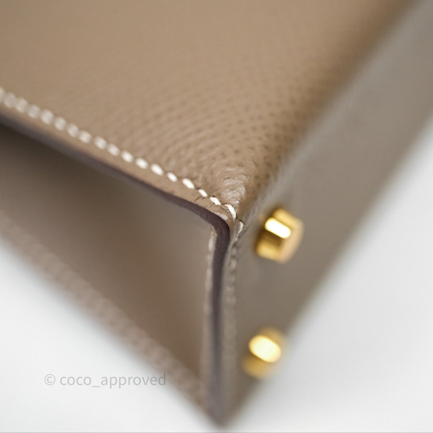 Hermès Mini Kelly II Etoupe Epsom Gold Hardware