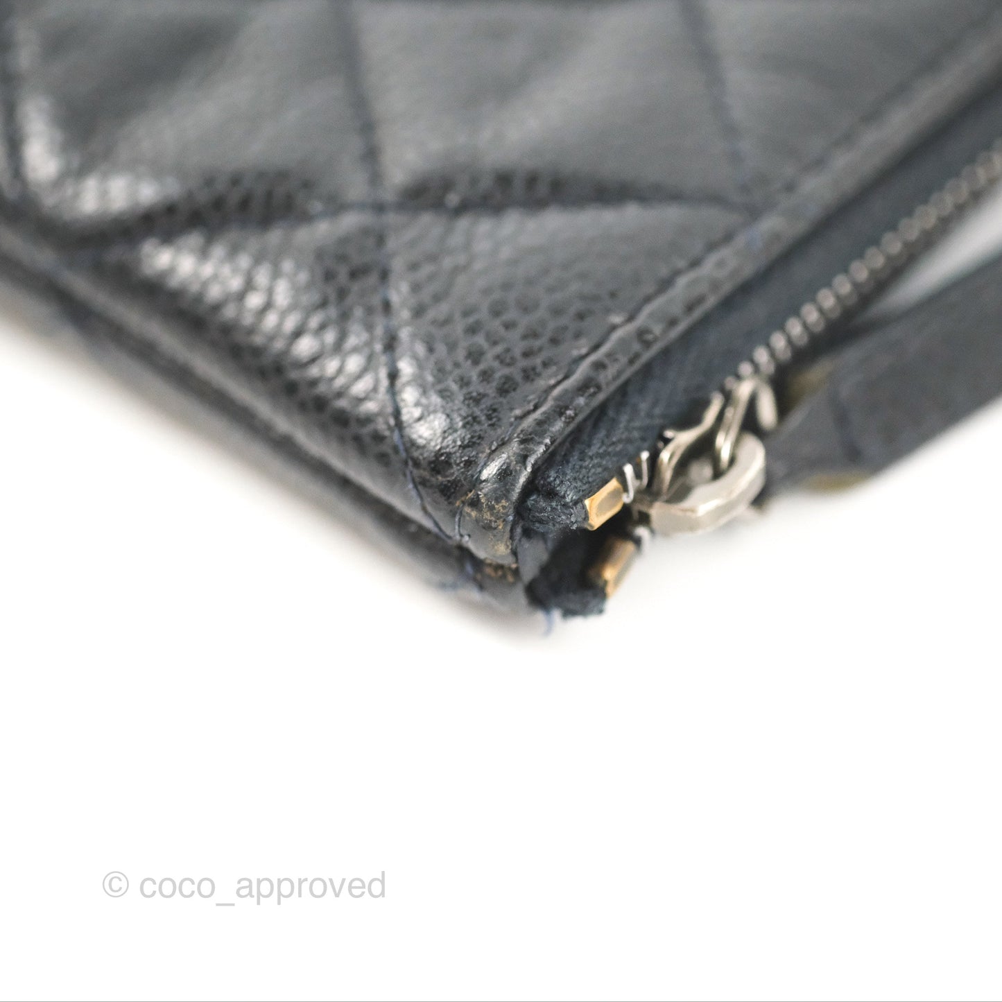 Chanel Medium Classic O Case Quilted Navy Caviar Ruthenium Hardware