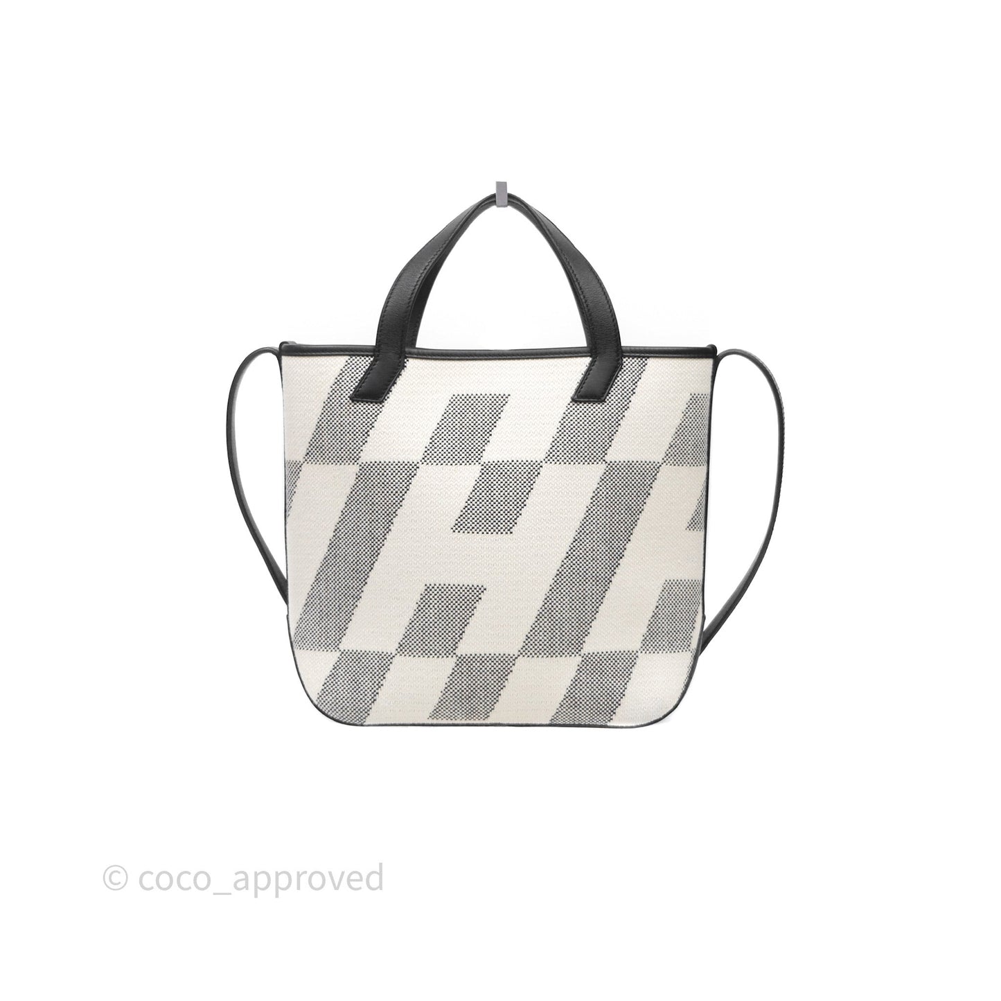 Hermès Cabas H En Biais 27 Noir 89 Swift/Canvas