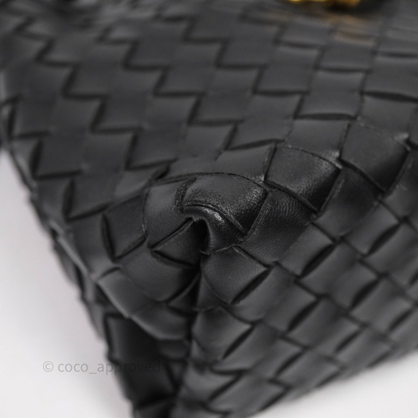 Bottega Veneta Small Andiamo Intrecciato Black Bag Lambskin