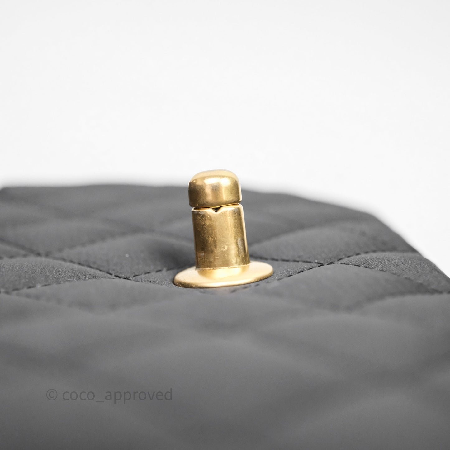 Chanel Vintage Mini Rectangular Black Satin Matte Gold Hardware