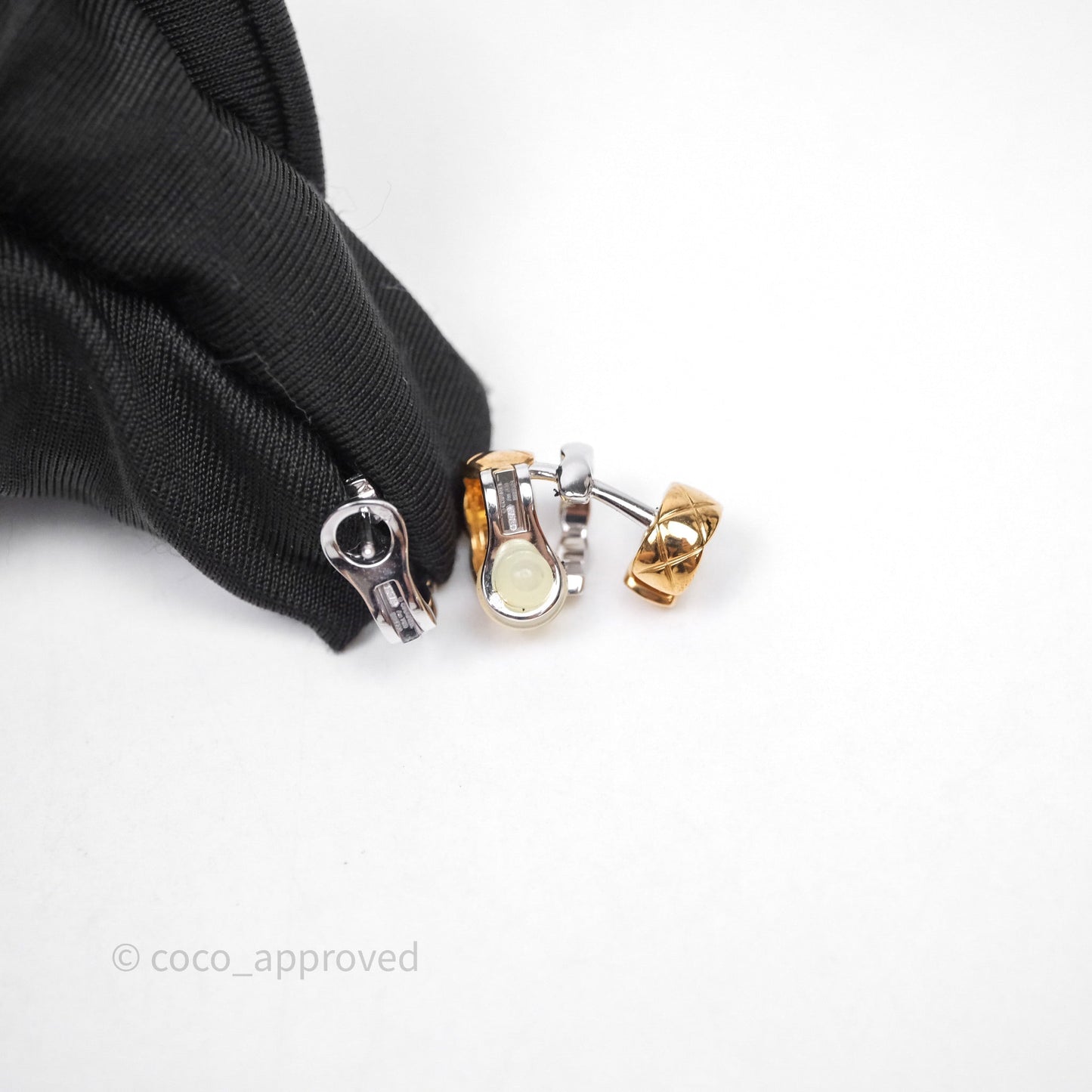 Chanel Coco Crush Asymmetrical Earrings White Gold & Yellow Gold With Diamond