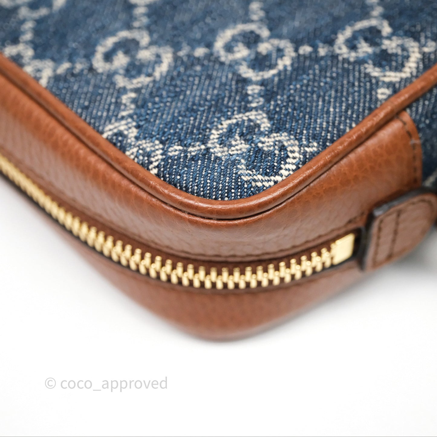 Gucci Ophidia Jacquard Denim Mini Bag Gold Hardware