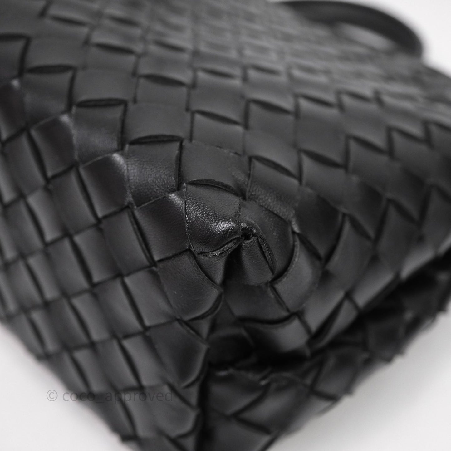 Bottega Veneta Small Andiamo Intrecciato Black Bag Lambskin