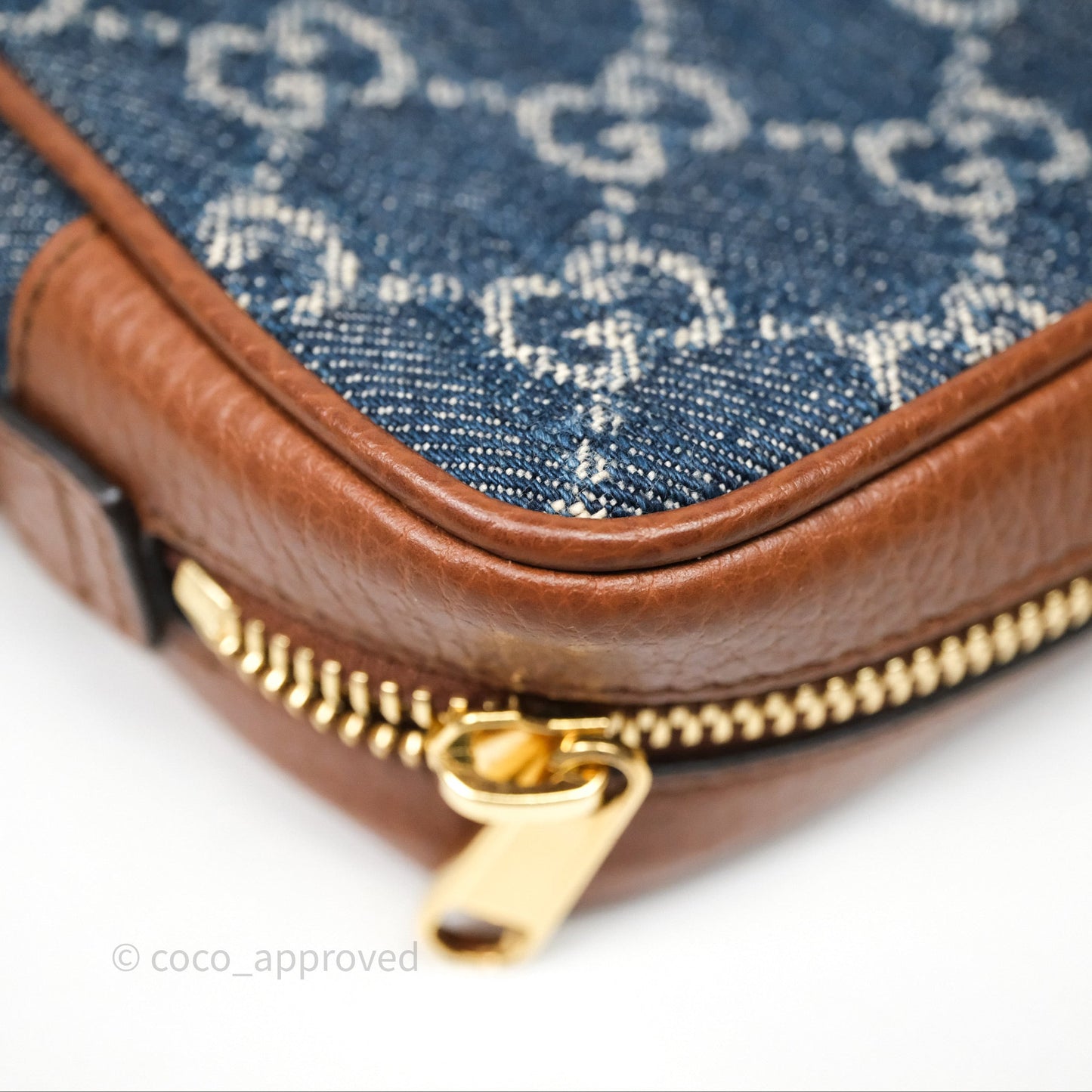 Gucci Ophidia Jacquard Denim Mini Bag Gold Hardware