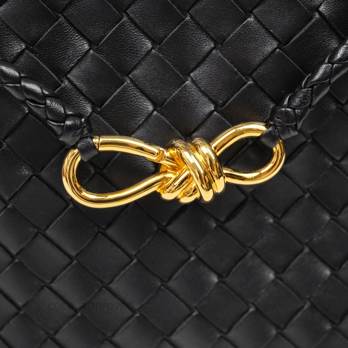 Bottega Veneta Small Andiamo Intrecciato Black Bag Lambskin
