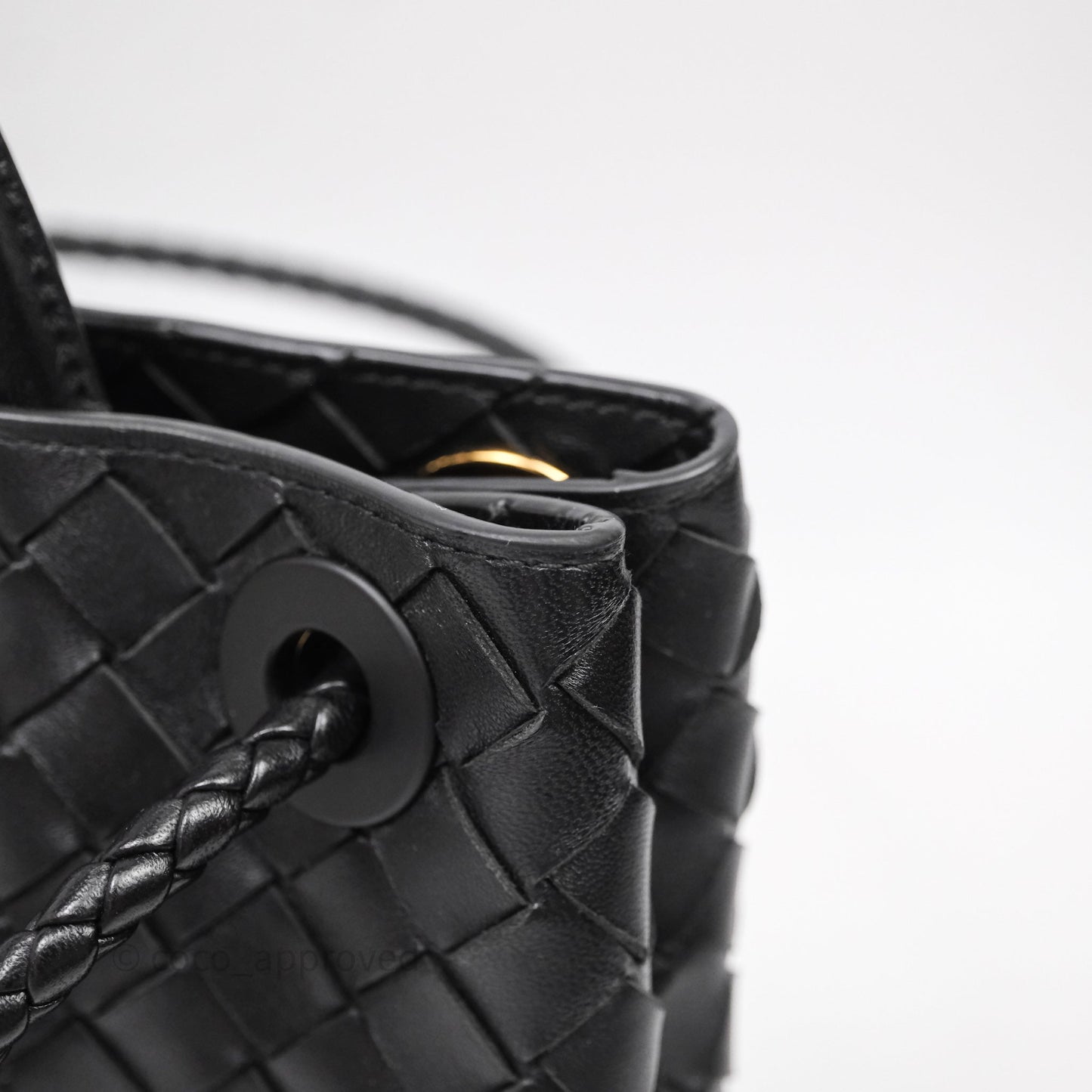 Bottega Veneta Small Andiamo Intrecciato Black Bag Lambskin