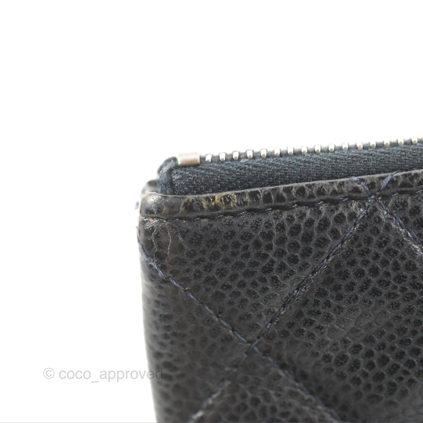 Chanel Medium Classic O Case Quilted Navy Caviar Ruthenium Hardware