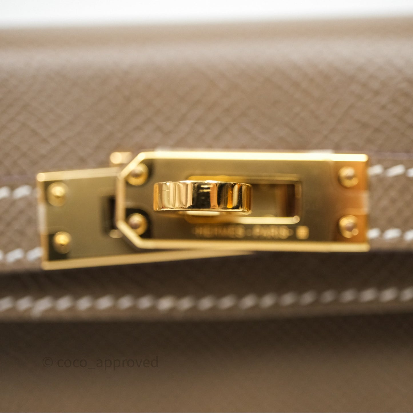 Hermès Mini Kelly II Etoupe Epsom Gold Hardware