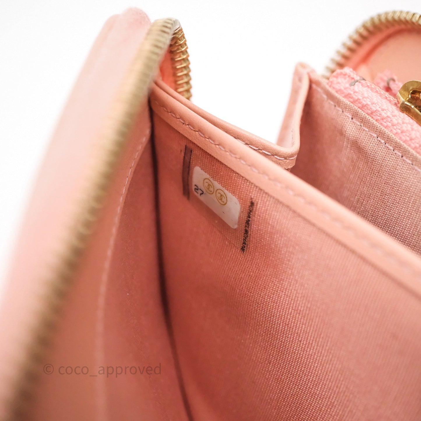 Chanel CC Filigree Zipped Long Wallet Pink Caviar Gold Hardware