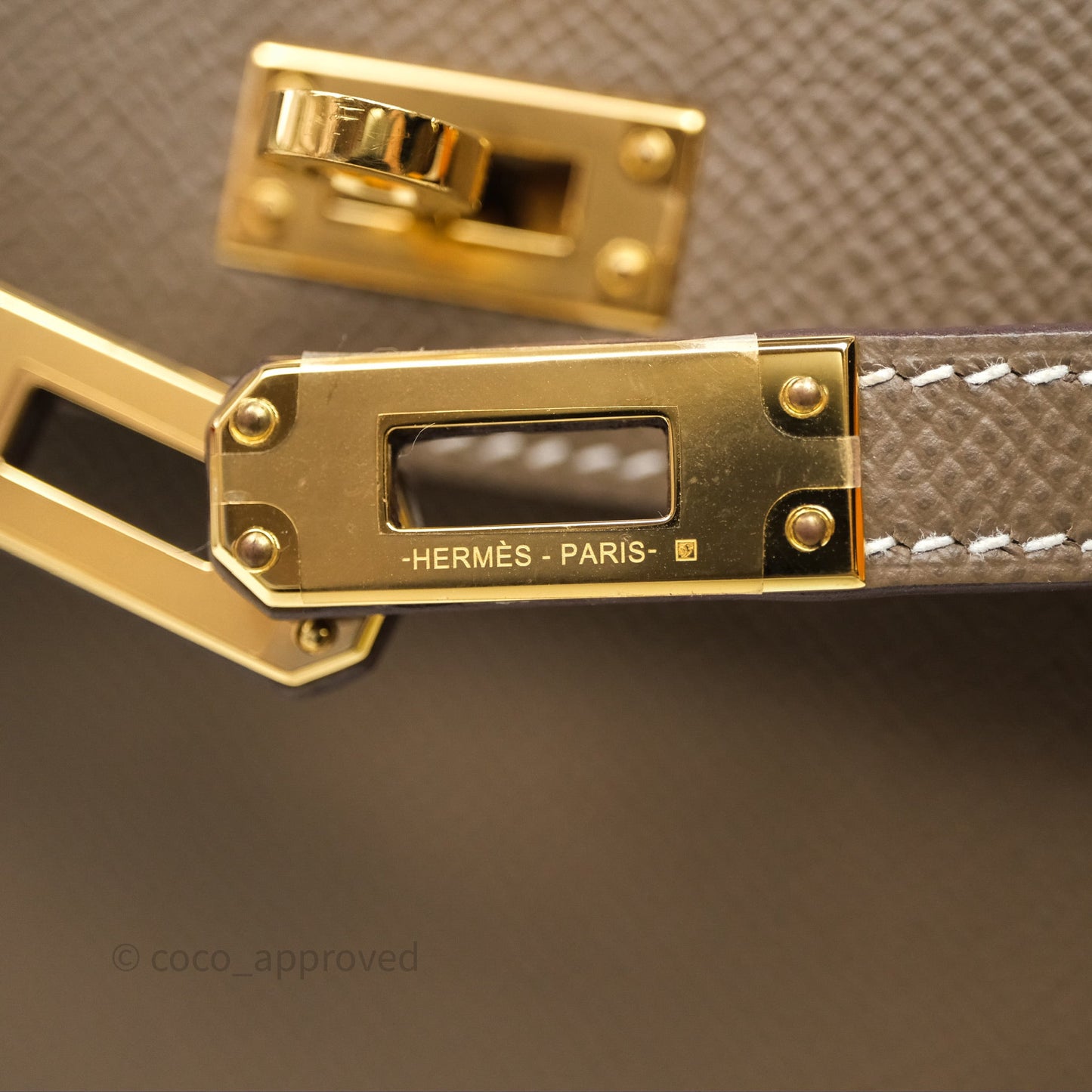 Hermès Mini Kelly II Etoupe Epsom Gold Hardware