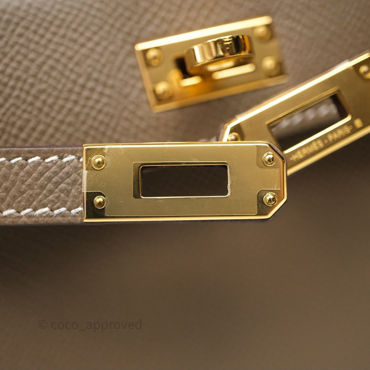 Hermès Mini Kelly II Etoupe Epsom Gold Hardware