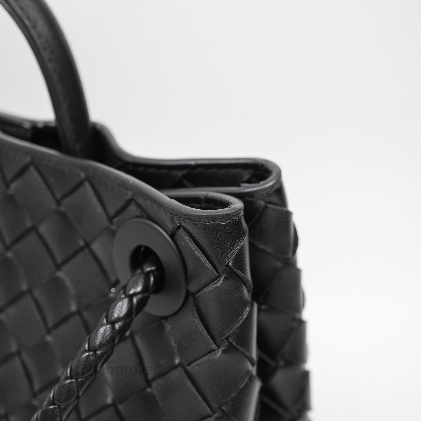 Bottega Veneta Small Andiamo Intrecciato Black Bag Lambskin