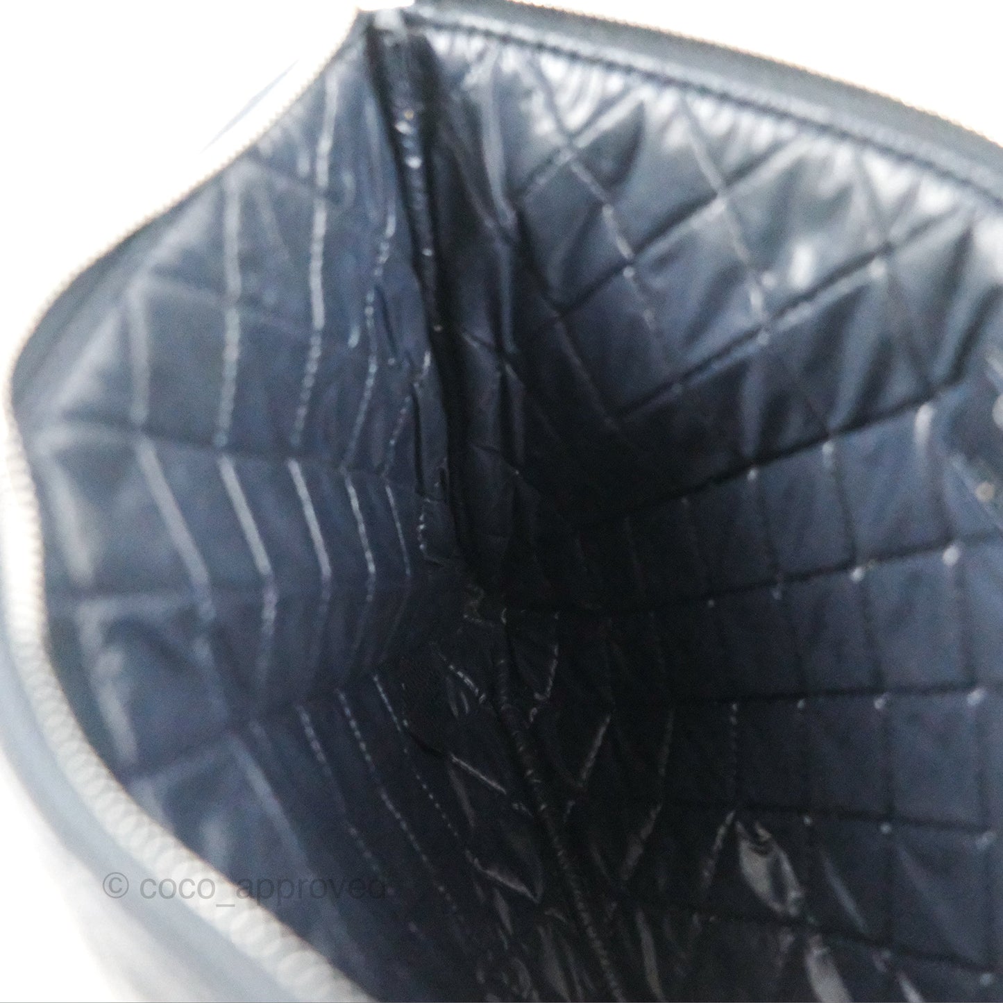 Chanel Medium Classic O Case Quilted Navy Caviar Ruthenium Hardware