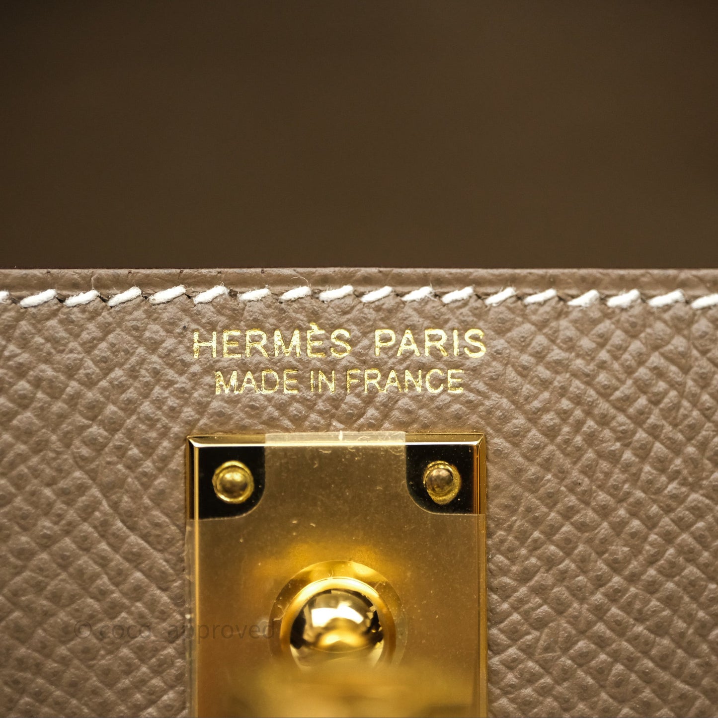 Hermès Mini Kelly II Etoupe Epsom Gold Hardware
