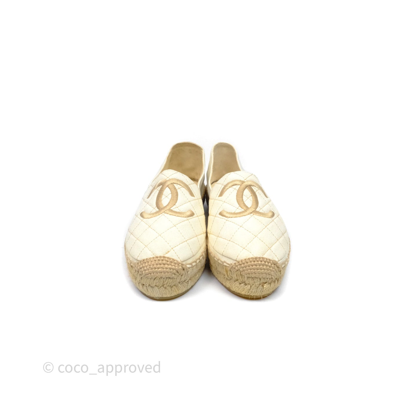 Chanel Espadrilles Beige Ivory White Size 37