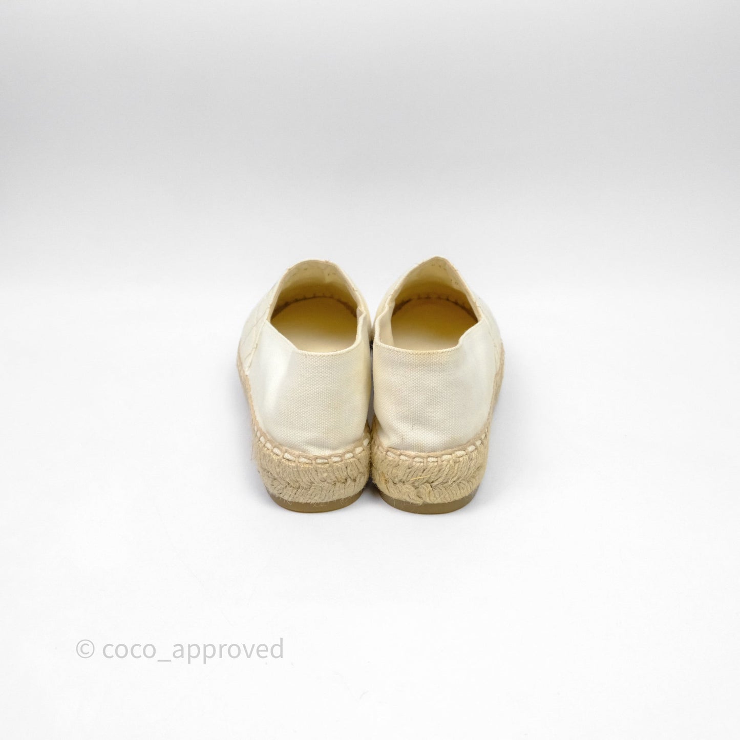 Chanel Espadrilles Beige Ivory White Size 37
