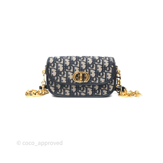 Christian Dior 30 Montaigne Avenue Bag Blue Dior Oblique Jacquard