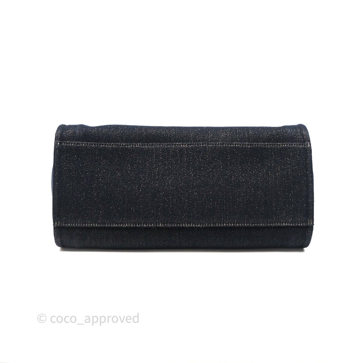 Chanel Large Deauville Navy Glitter Canvas Gold Hardware