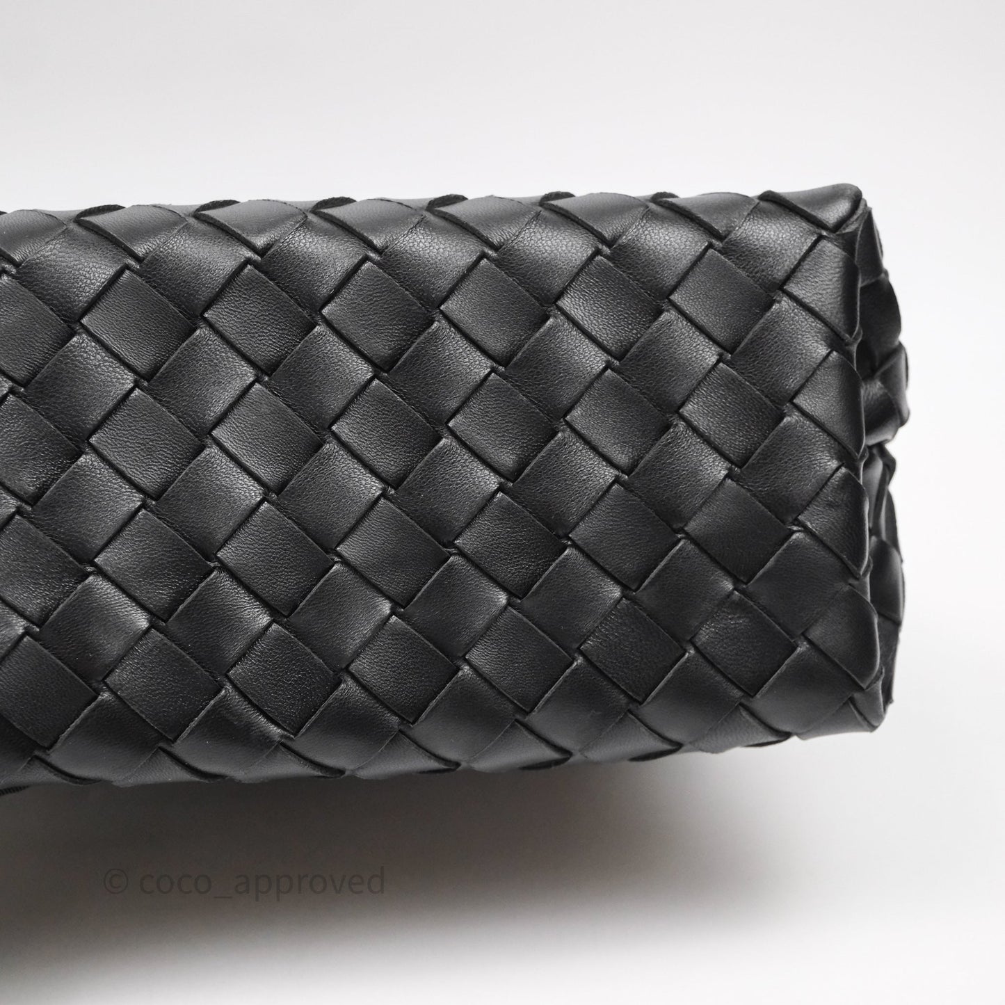 Bottega Veneta Small Andiamo Intrecciato Black Bag Lambskin
