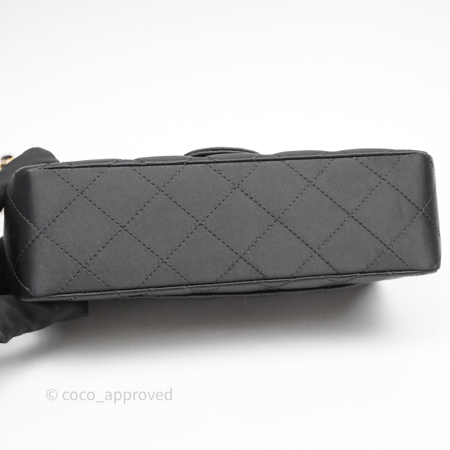 Chanel Vintage Mini Rectangular Black Satin Matte Gold Hardware