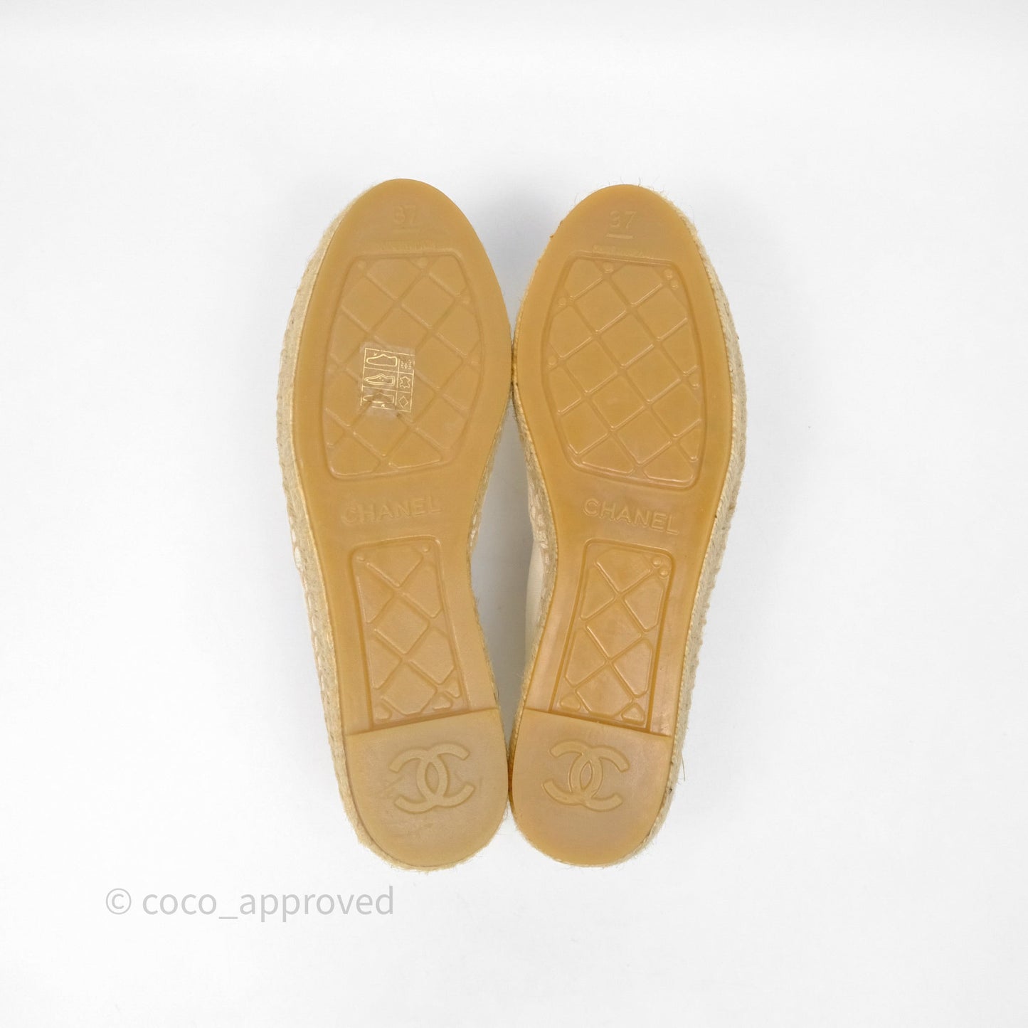 Chanel Espadrilles Beige Ivory White Size 37