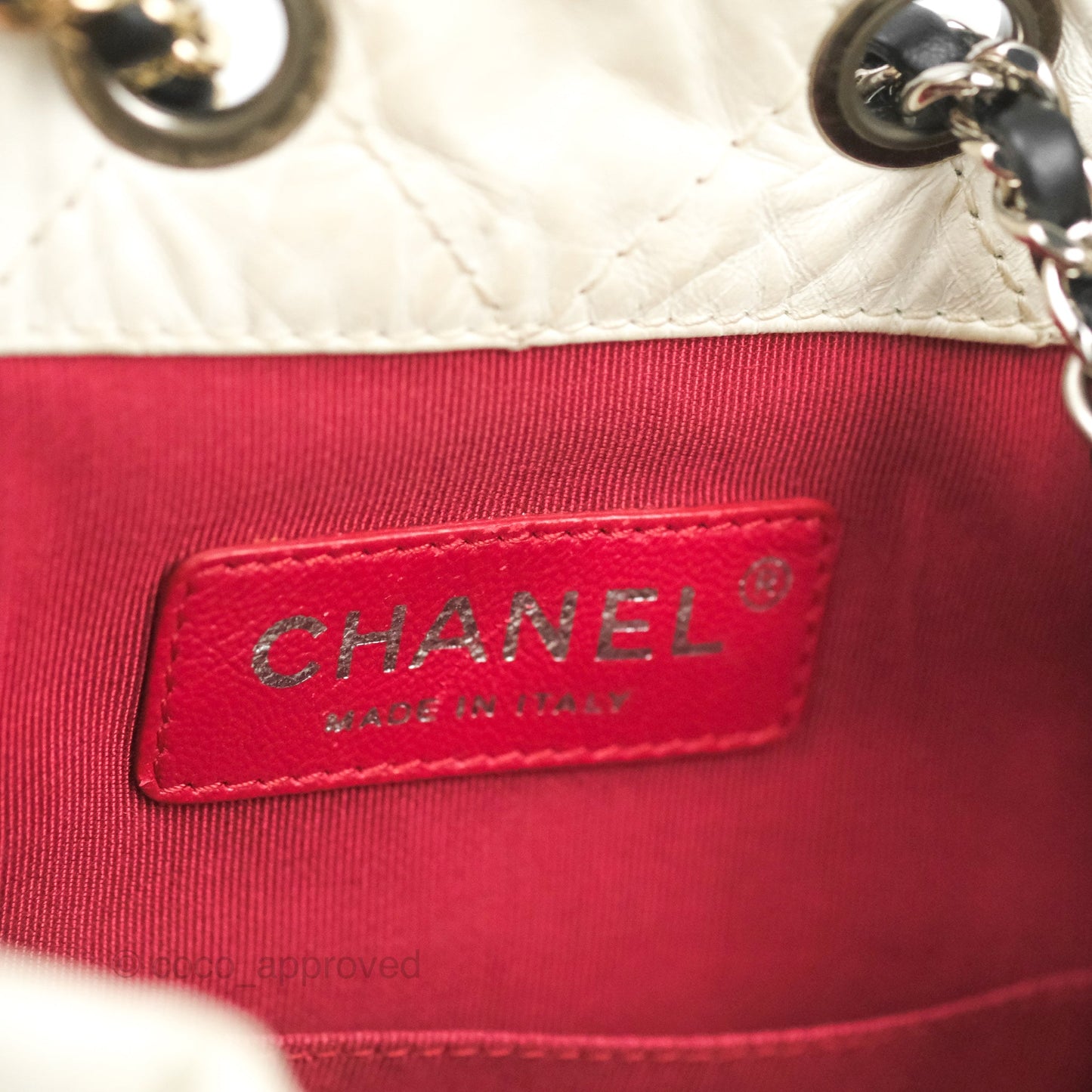 Chanel Small Gabrielle Backpack White Black Aged Calfskin