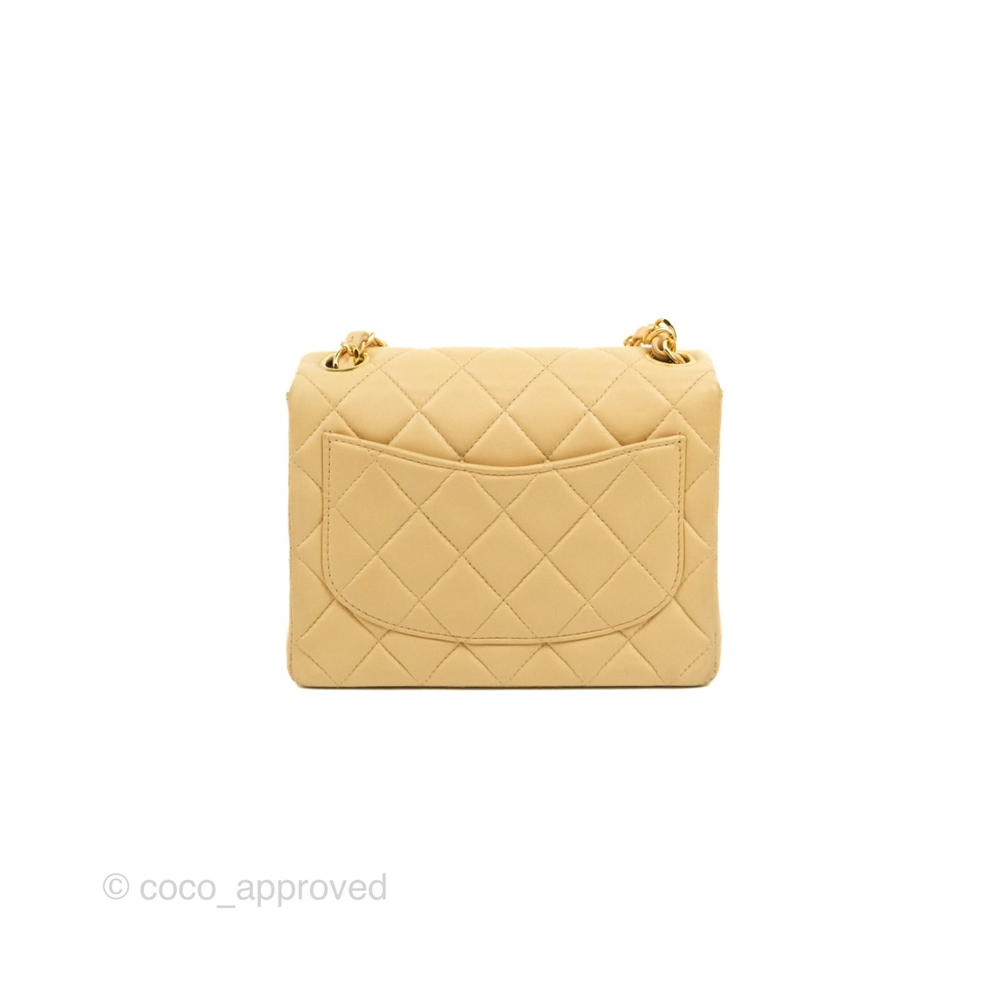 Chanel Vintage Mini Square Beige Lambskin 24K Gold Hardware