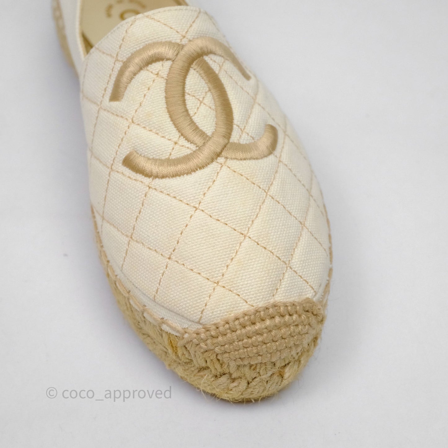 Chanel Espadrilles Beige Ivory White Size 37