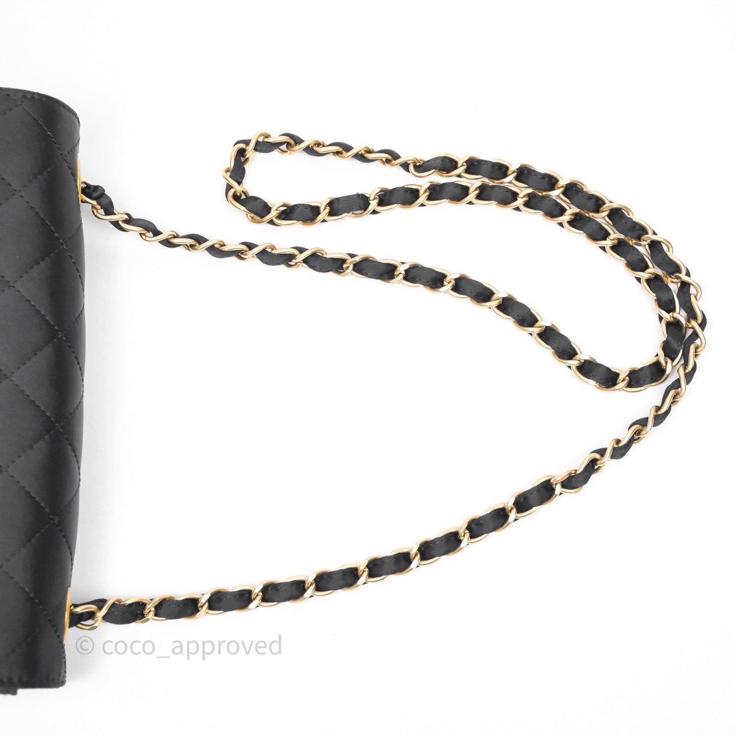 Chanel Vintage Mini Rectangular Black Satin Matte Gold Hardware