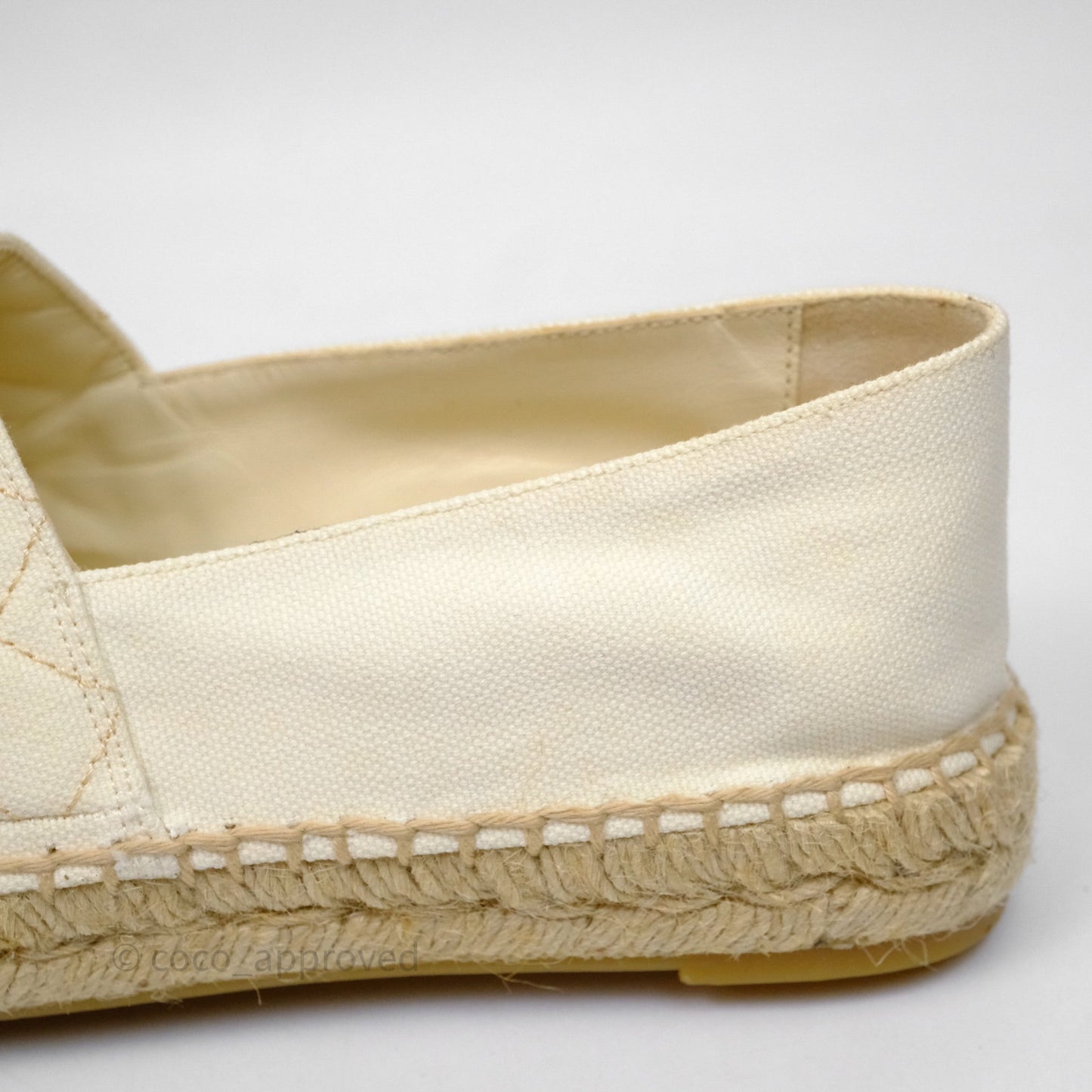 Chanel Espadrilles Beige Ivory White Size 37