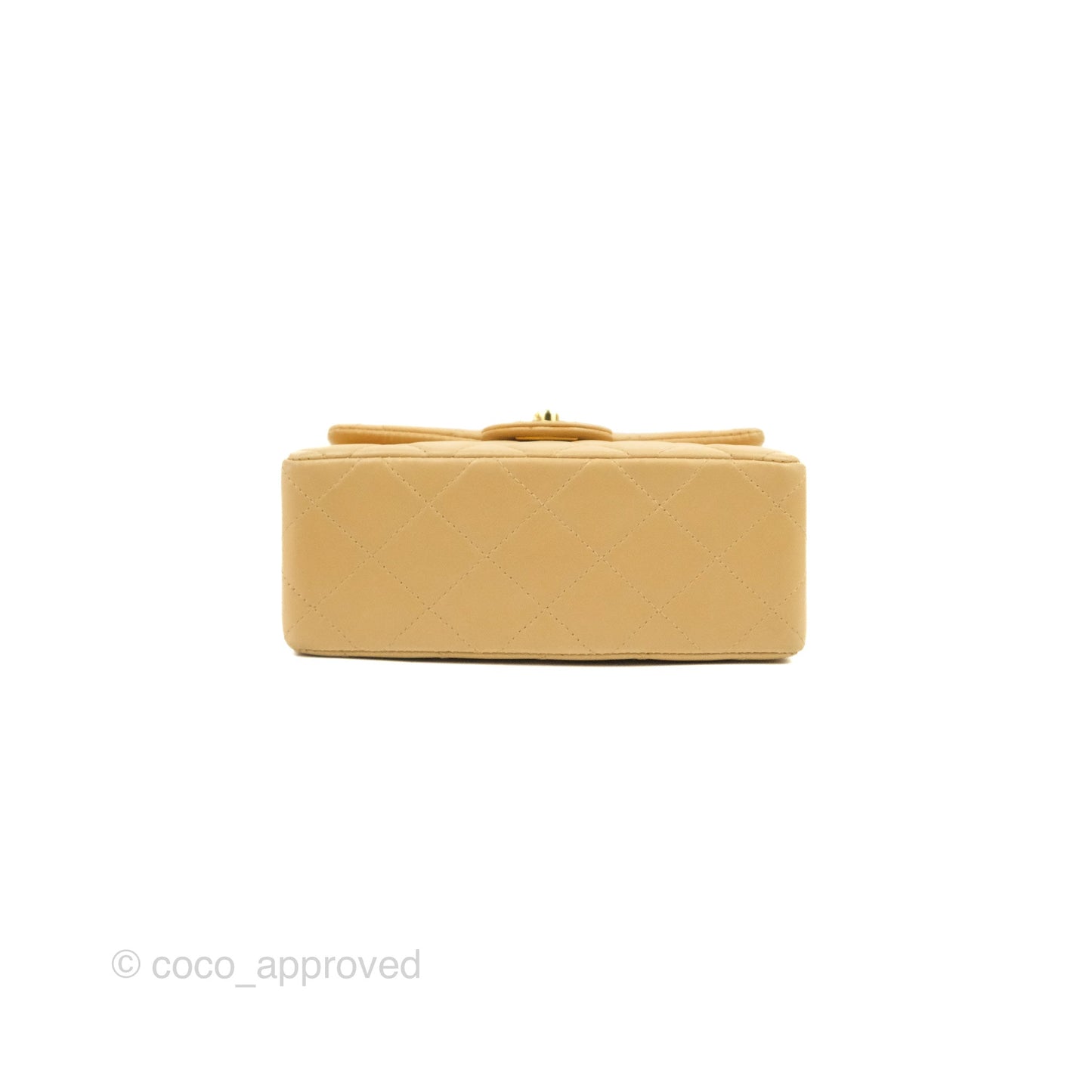 Chanel Vintage Mini Square Beige Lambskin 24K Gold Hardware